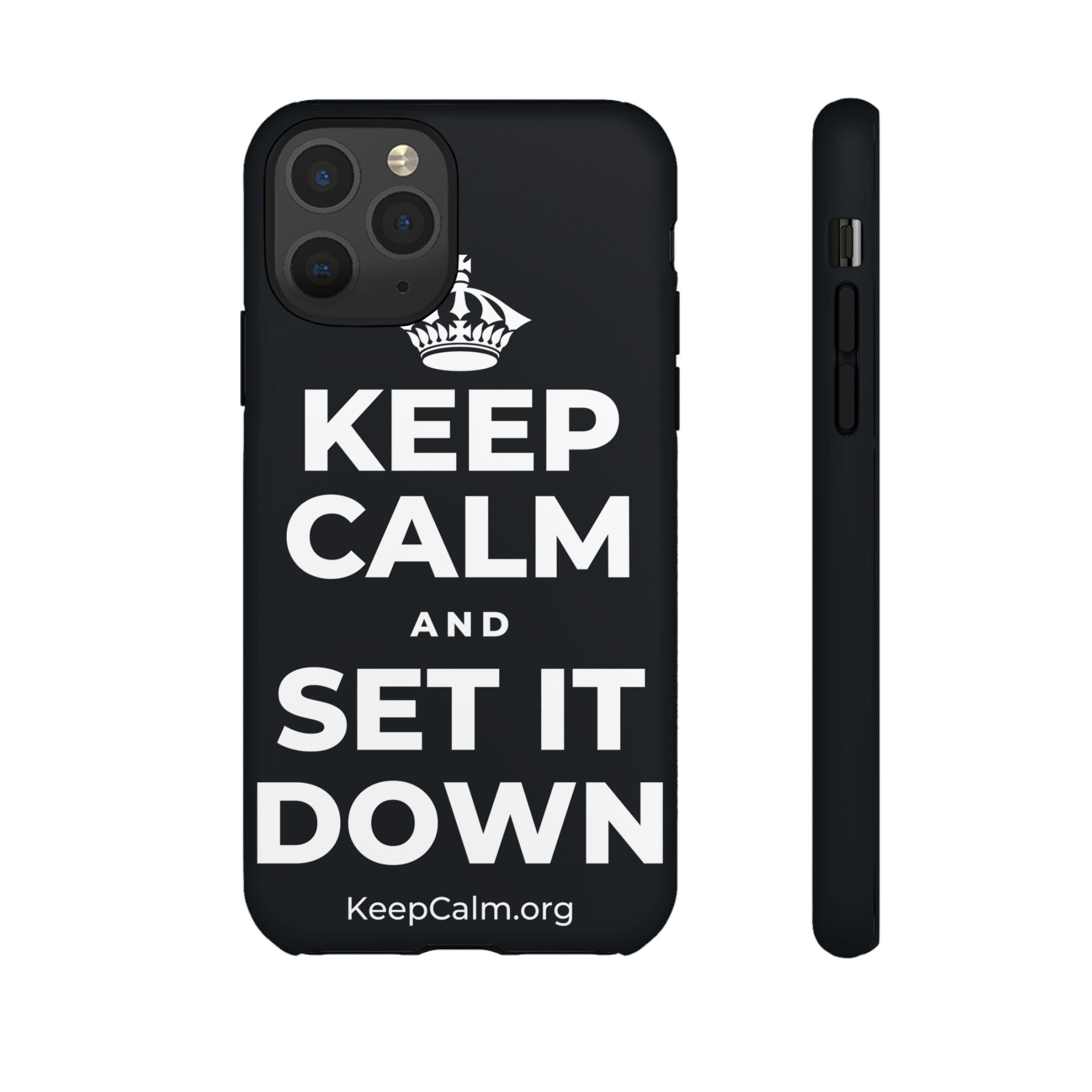 KEEP CALM AND SET IT DOWN Phone Case (Dark)