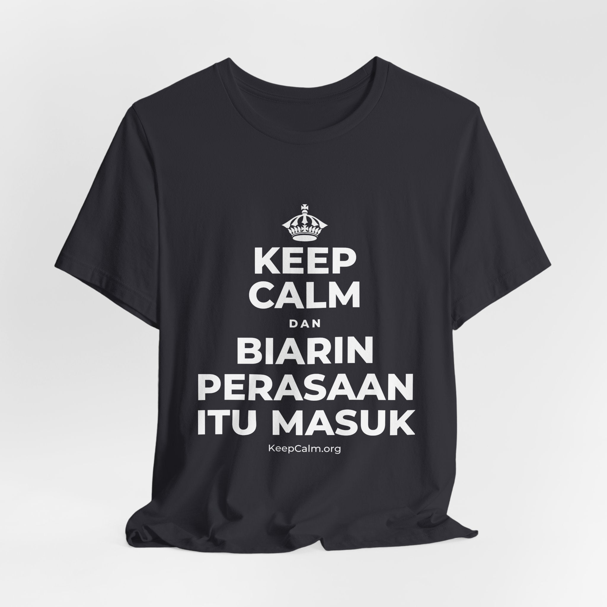 KEEP CALM DAN BIARIN PERASAAN ITU MASUK T-Shirt (Baby Blue–Silver)