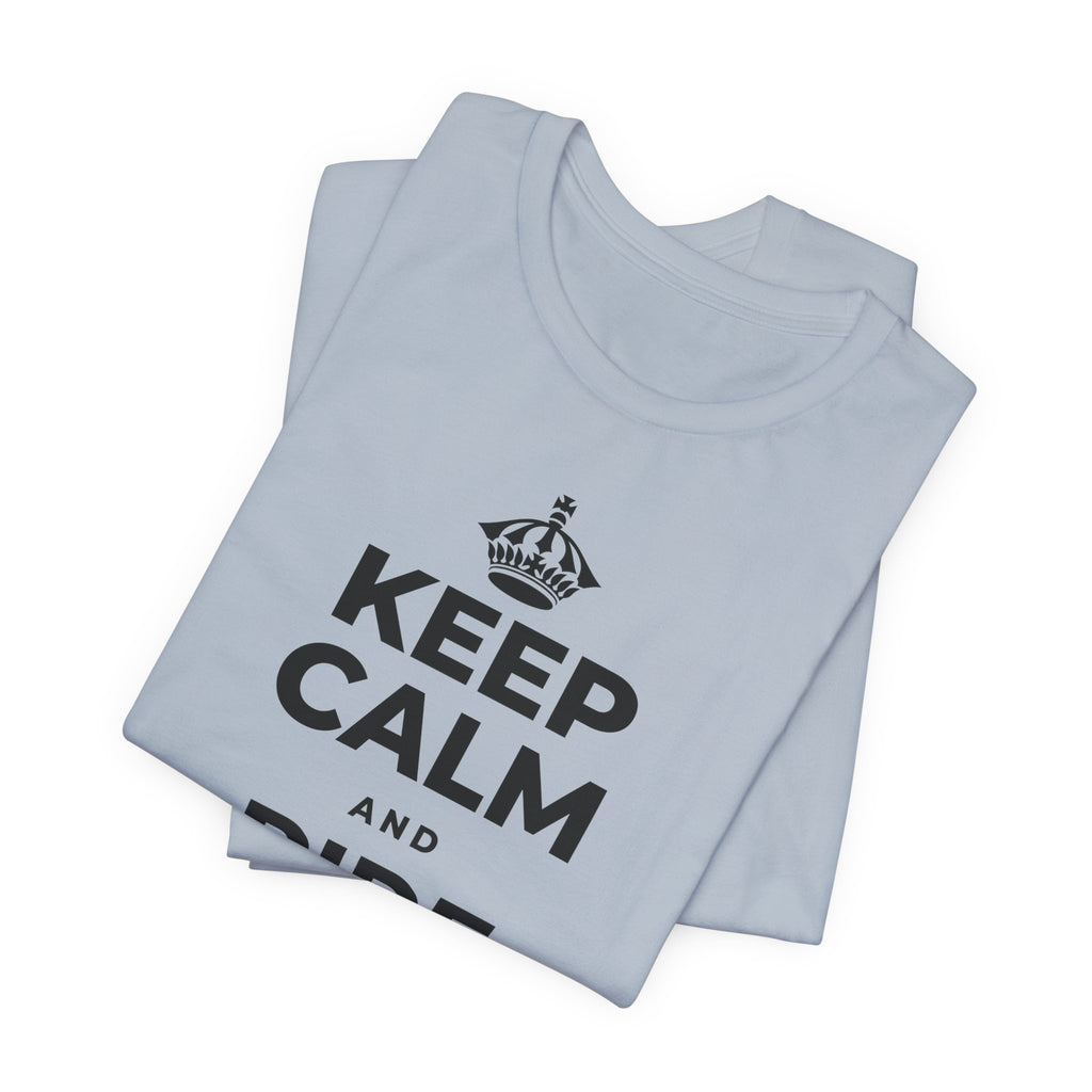 KEEP CALM AND RIDE THE WAVE T-Shirt (White–Asphalt)