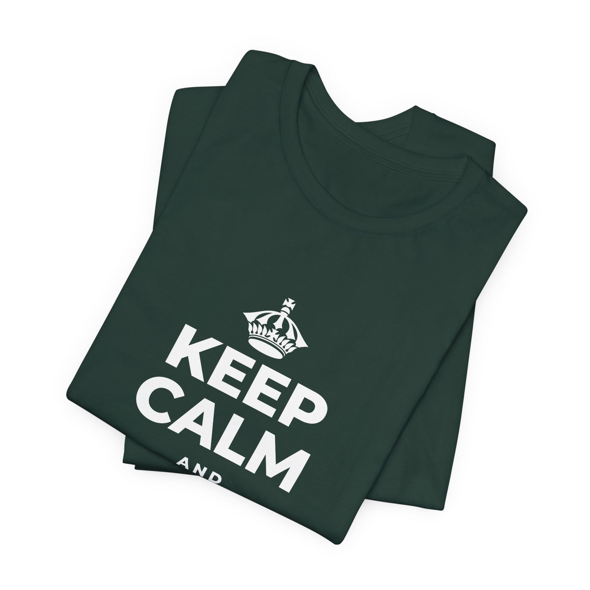 KEEP CALM AND TAKE THE LEAP T-Shirt (White–Asphalt)