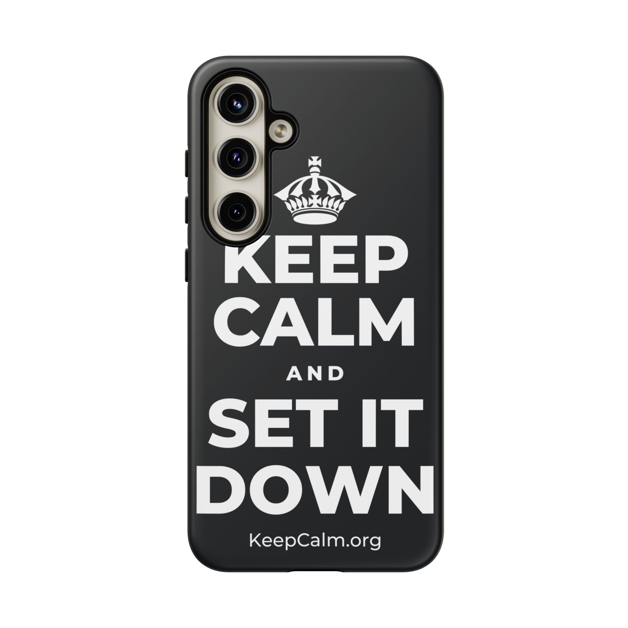 KEEP CALM AND SET IT DOWN Phone Case (Dark)