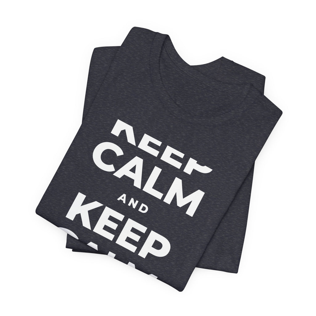 KEEP CALM AND REST & RECOVER T-Shirt (White–Asphalt)