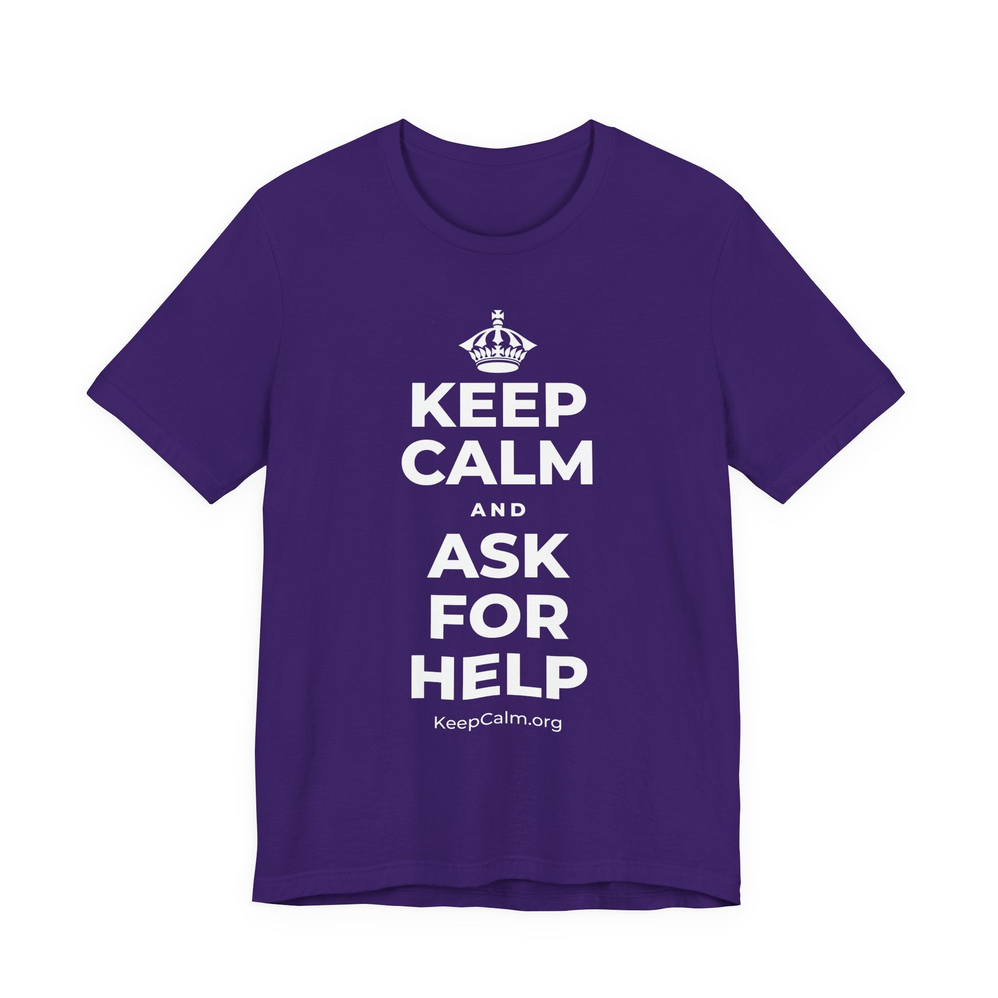 KEEP CALM AND ASK FOR HELP T-Shirt (Soft Cream–Heather Mauve)