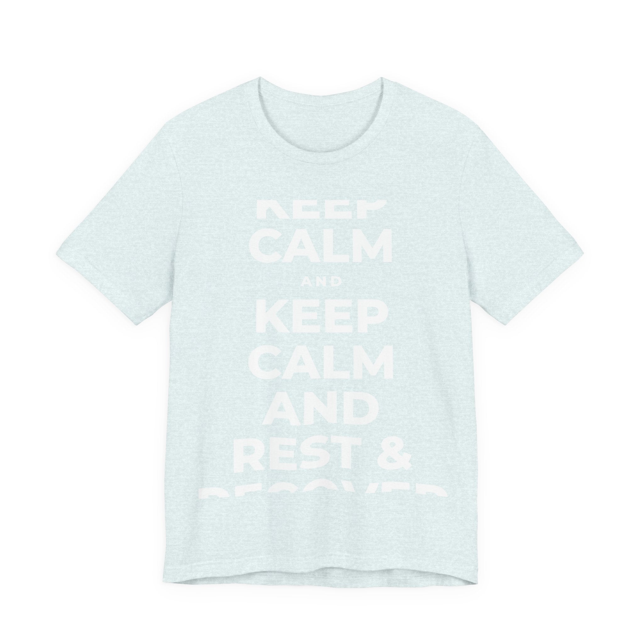 KEEP CALM AND REST & RECOVER T-Shirt (Soft Cream–Heather Mauve)
