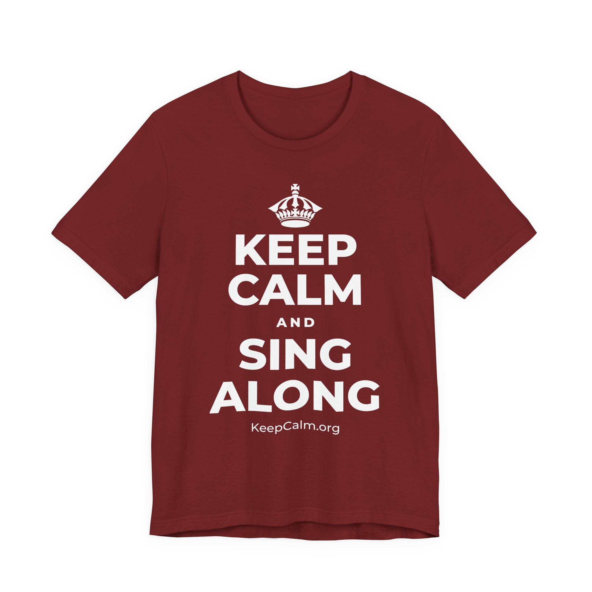 KEEP CALM AND SING ALONG T-Shirt (Baby Blue–Silver)