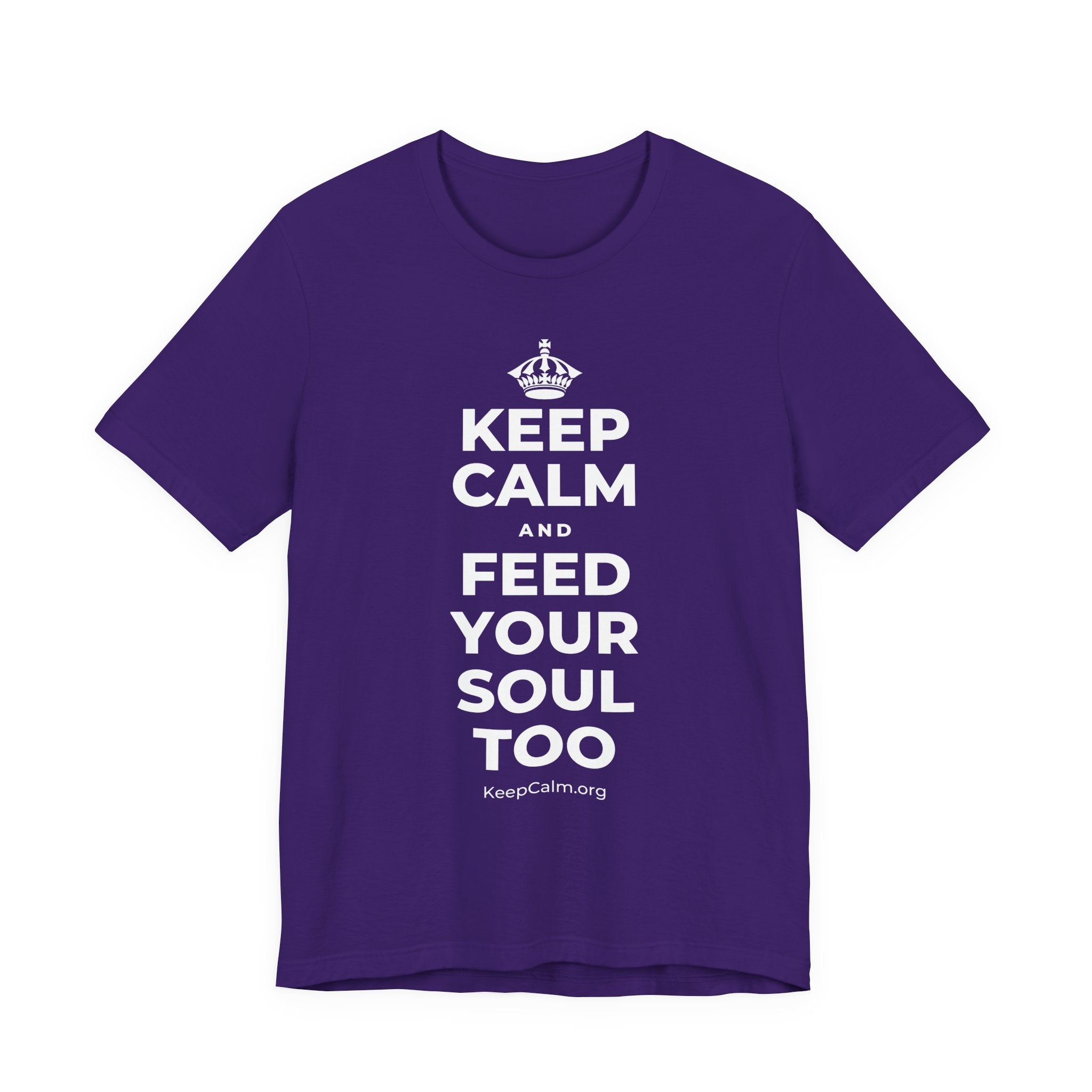 KEEP CALM AND FEED YOUR SOUL TOO T-Shirt (Soft Cream–Heather Mauve)