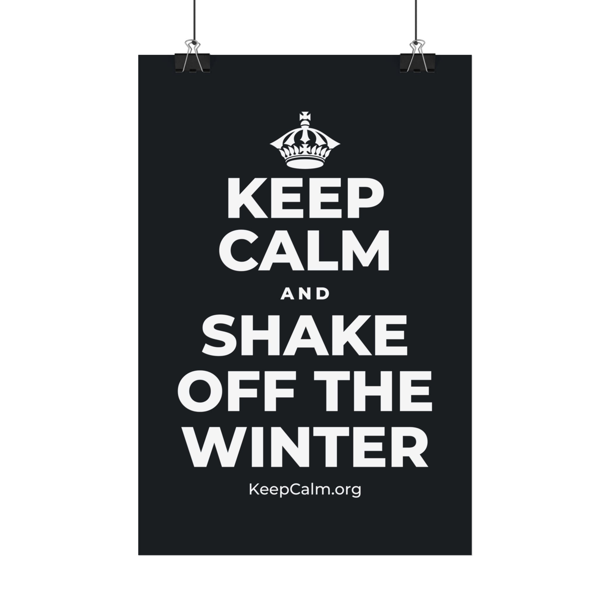 KEEP CALM AND SHAKE OFF THE WINTER Satin Poster (Dark)