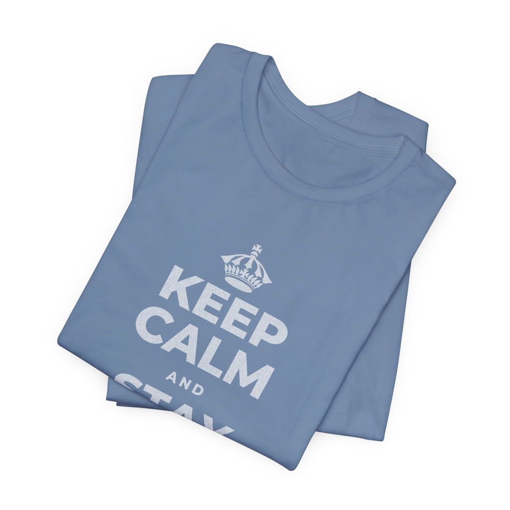 KEEP CALM AND STAY YOURSELF T-Shirt (Soft Cream–Heather Mauve)
