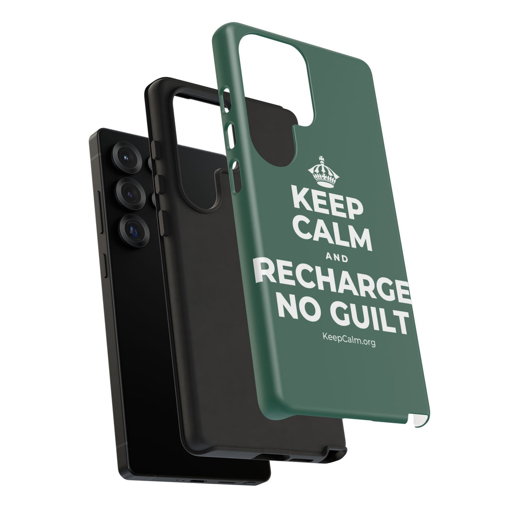 KEEP CALM AND RECHARGE, NO GUILT Phone Case