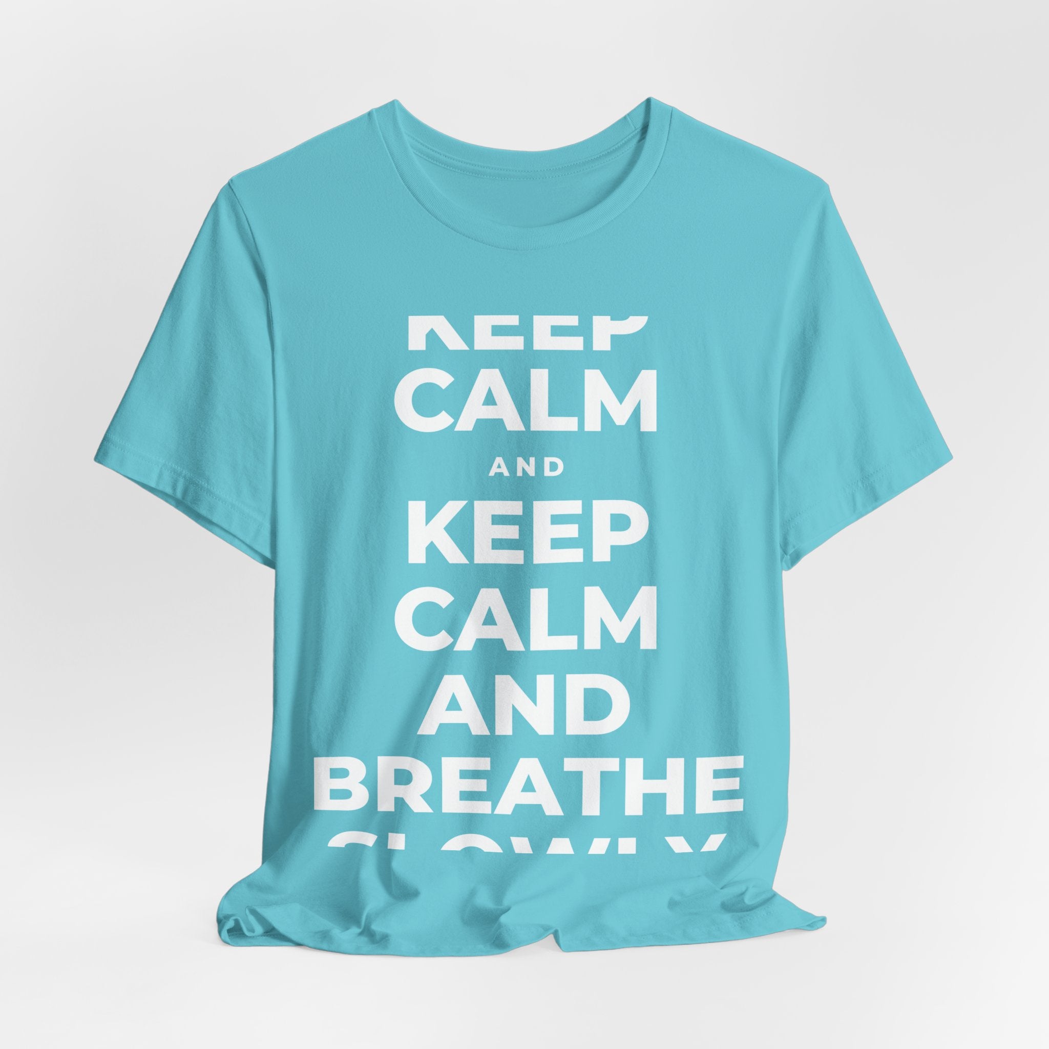 KEEP CALM AND BREATHE SLOWLY T-Shirt (Soft Cream–Heather Mauve)