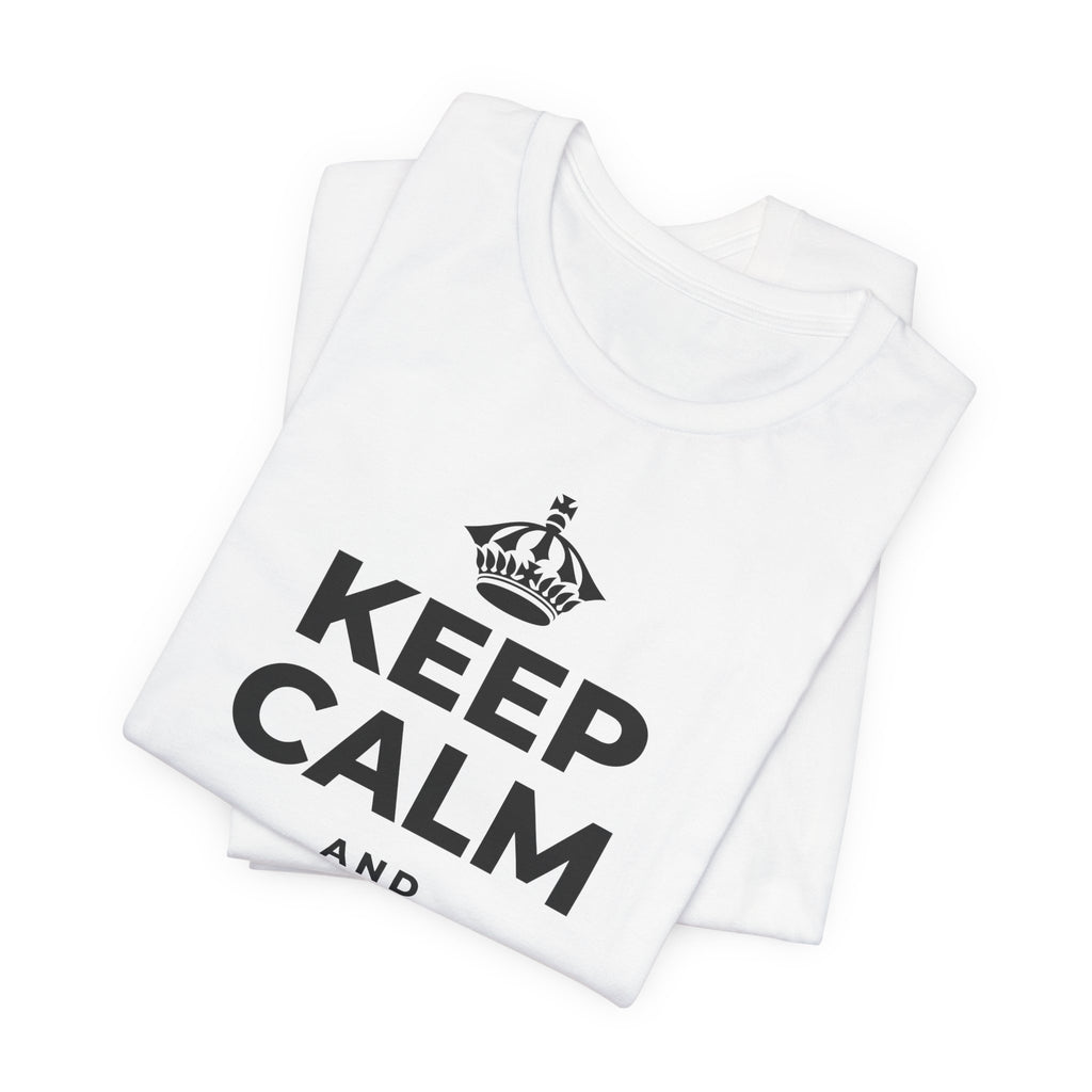 KEEP CALM AND BACK YOURSELF T-Shirt (White–Asphalt)