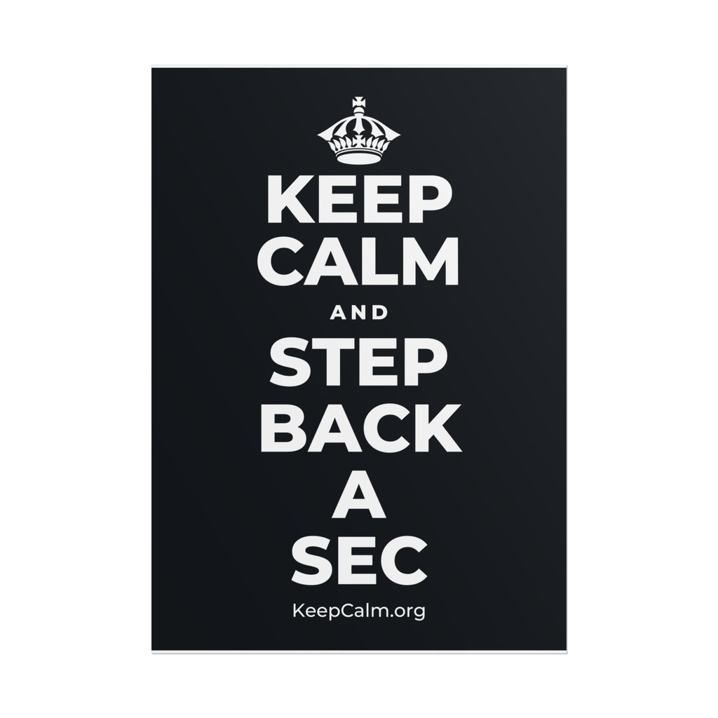 KEEP CALM AND STEP BACK A SEC Poster (Dark)