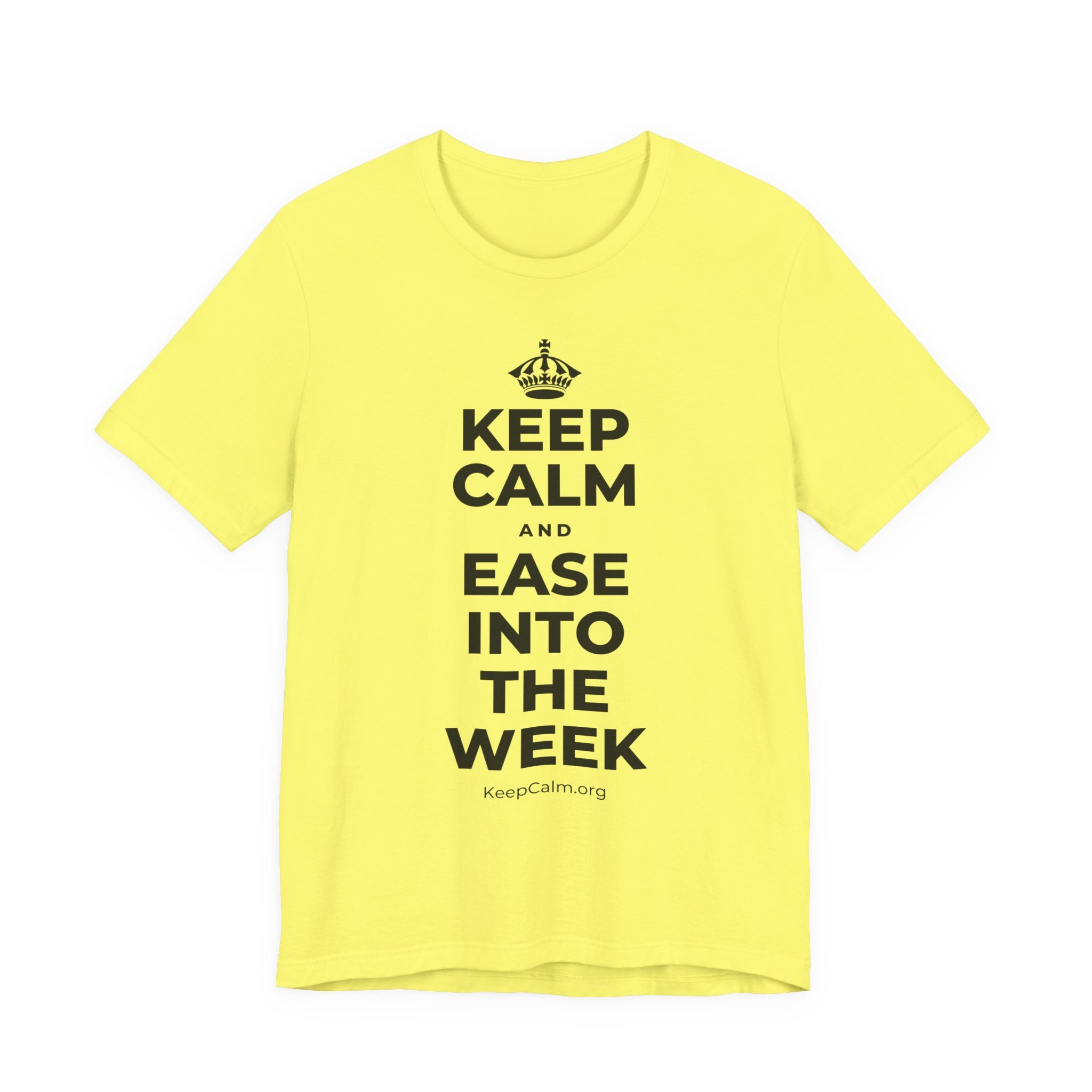 KEEP CALM AND EASE INTO THE WEEK T-Shirt (Soft Cream–Heather Mauve)