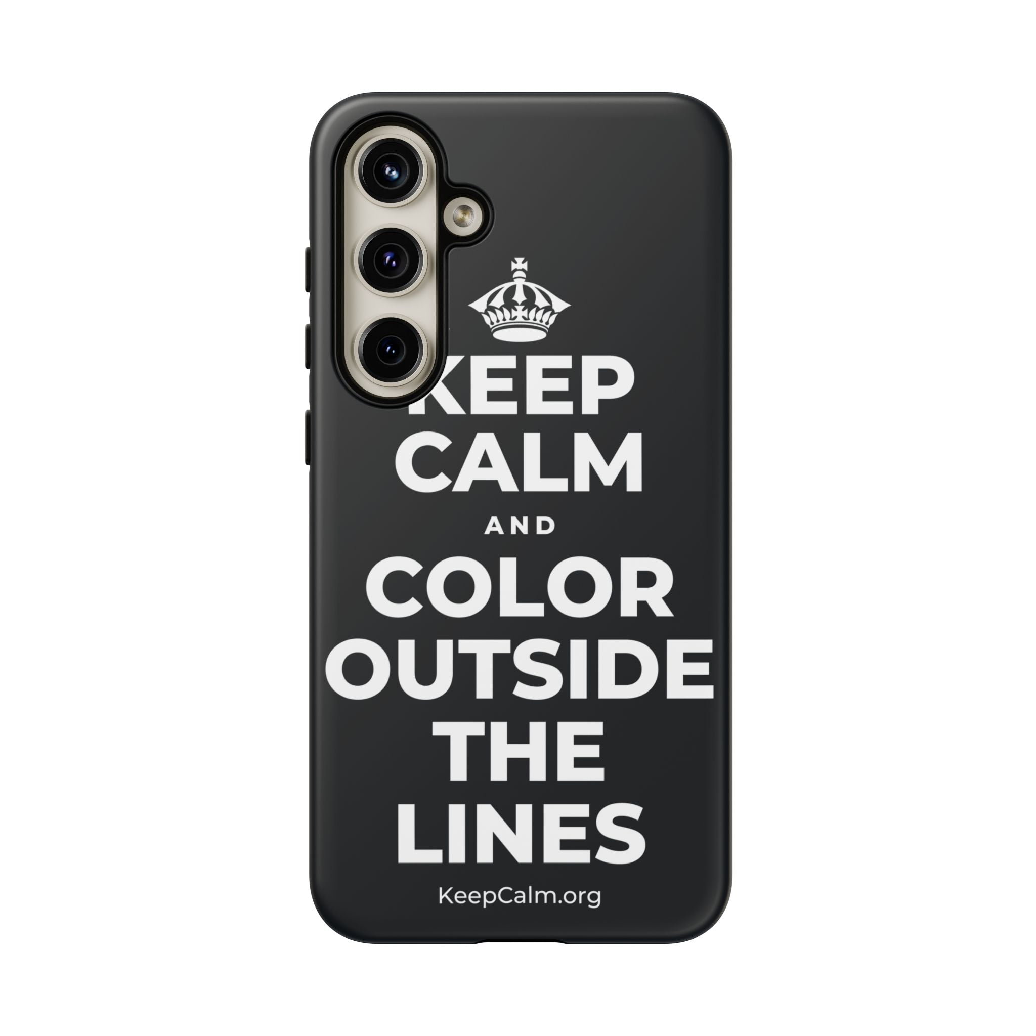 KEEP CALM AND COLOR OUTSIDE THE LINES Phone Case (Dark)
