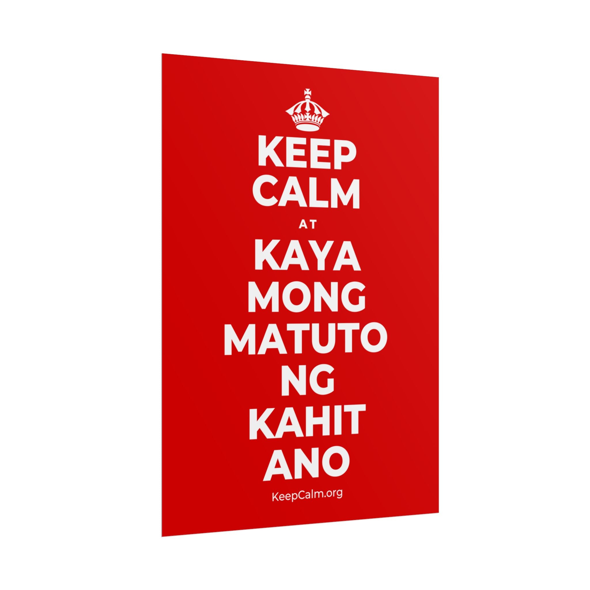 KEEP CALM AT KAYA MONG MATUTO NG KAHIT ANO Poster