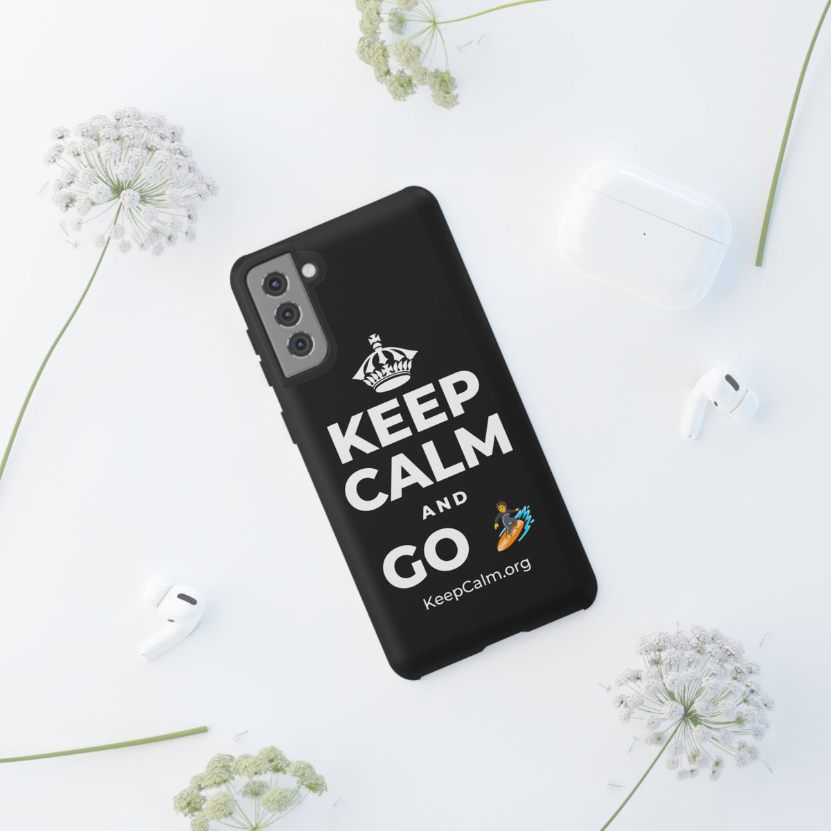 KEEP CALM AND GO 🏄 Phone Case