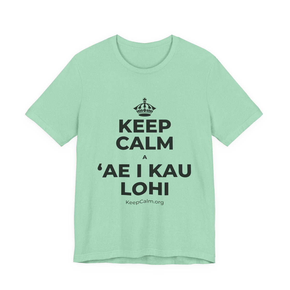 KEEP CALM A ʻAE I KAU LOHI T-Shirt (Baby Blue–Silver)