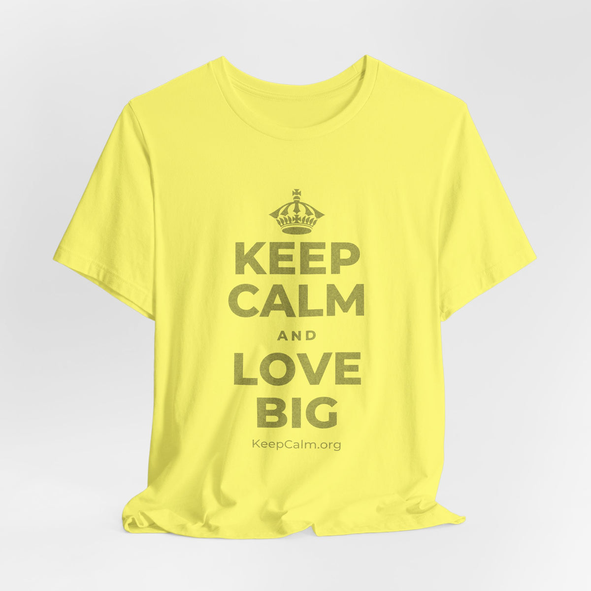 KEEP CALM AND LOVE BIG T-Shirt (Soft Cream–Heather Mauve)