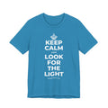 KEEP CALM AND LOOK FOR THE LIGHT T-Shirt (White–Asphalt)