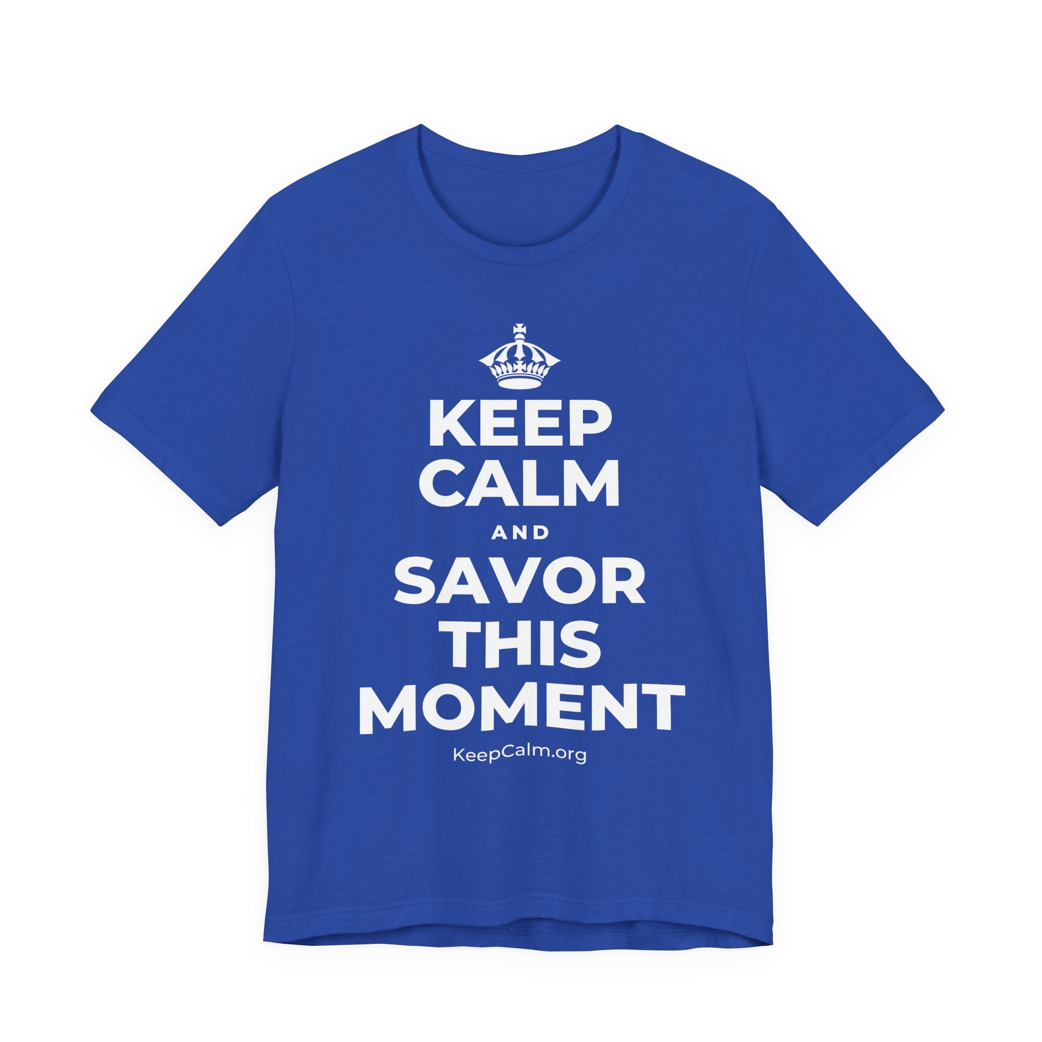 KEEP CALM AND SAVOR THIS MOMENT T-Shirt (Soft Cream–Heather Mauve)
