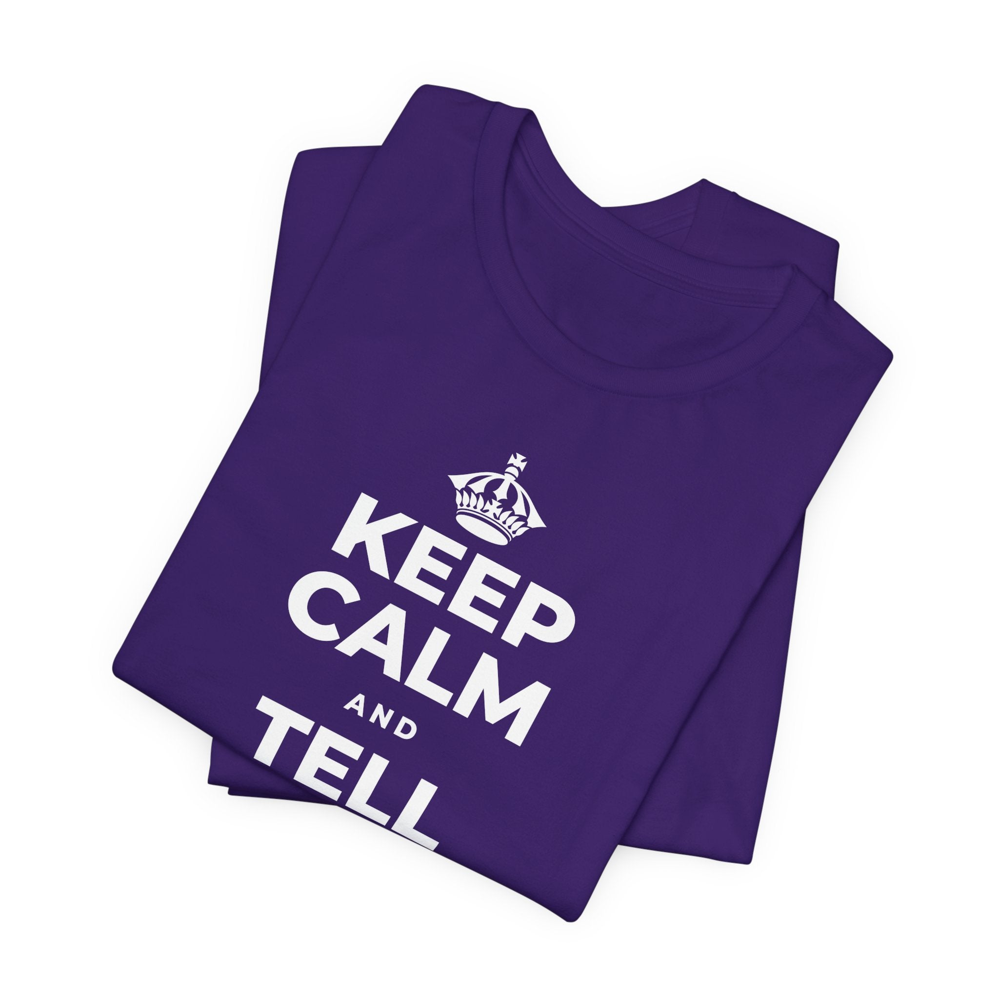 KEEP CALM AND TELL THEM YOU CARE T-Shirt (Soft Cream–Heather Mauve)