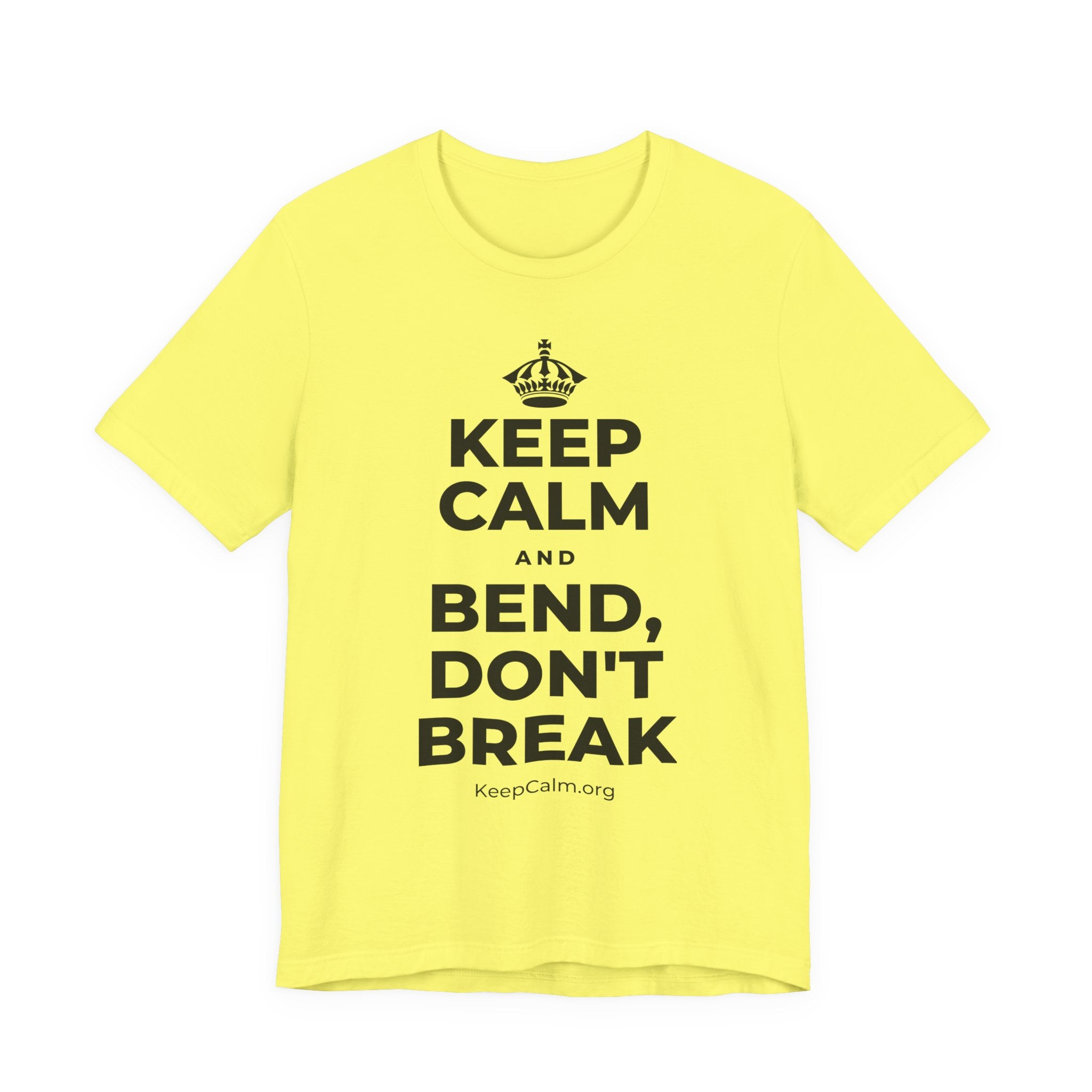 KEEP CALM AND BEND, DON'T BREAK T-Shirt (Soft Cream–Heather Mauve)