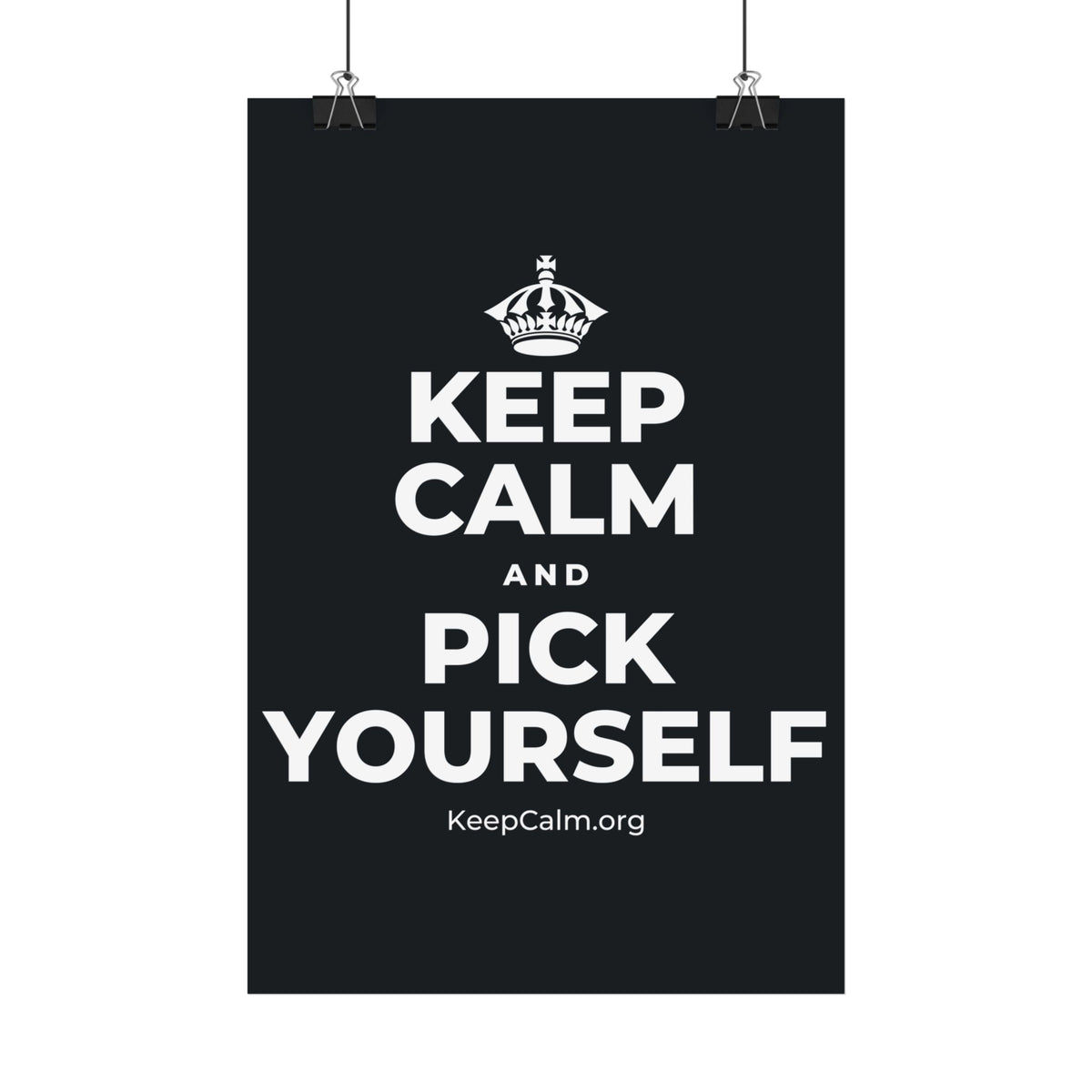 KEEP CALM AND PICK YOURSELF Satin Poster (Dark)