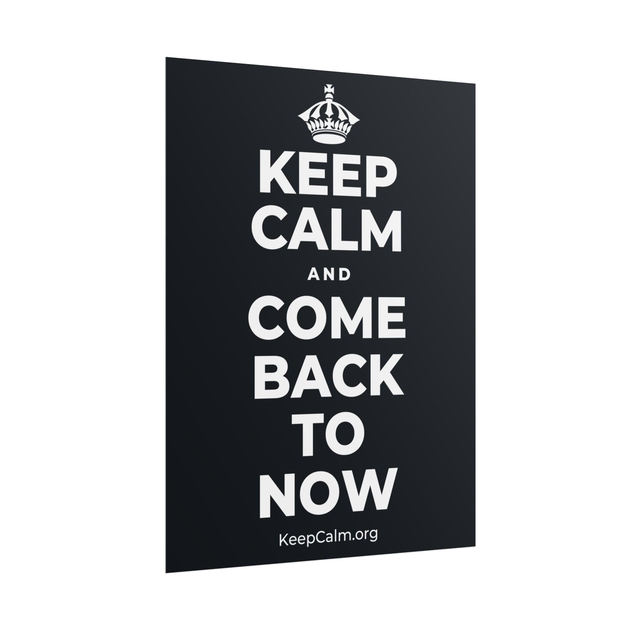 KEEP CALM AND COME BACK TO NOW Poster (Dark)