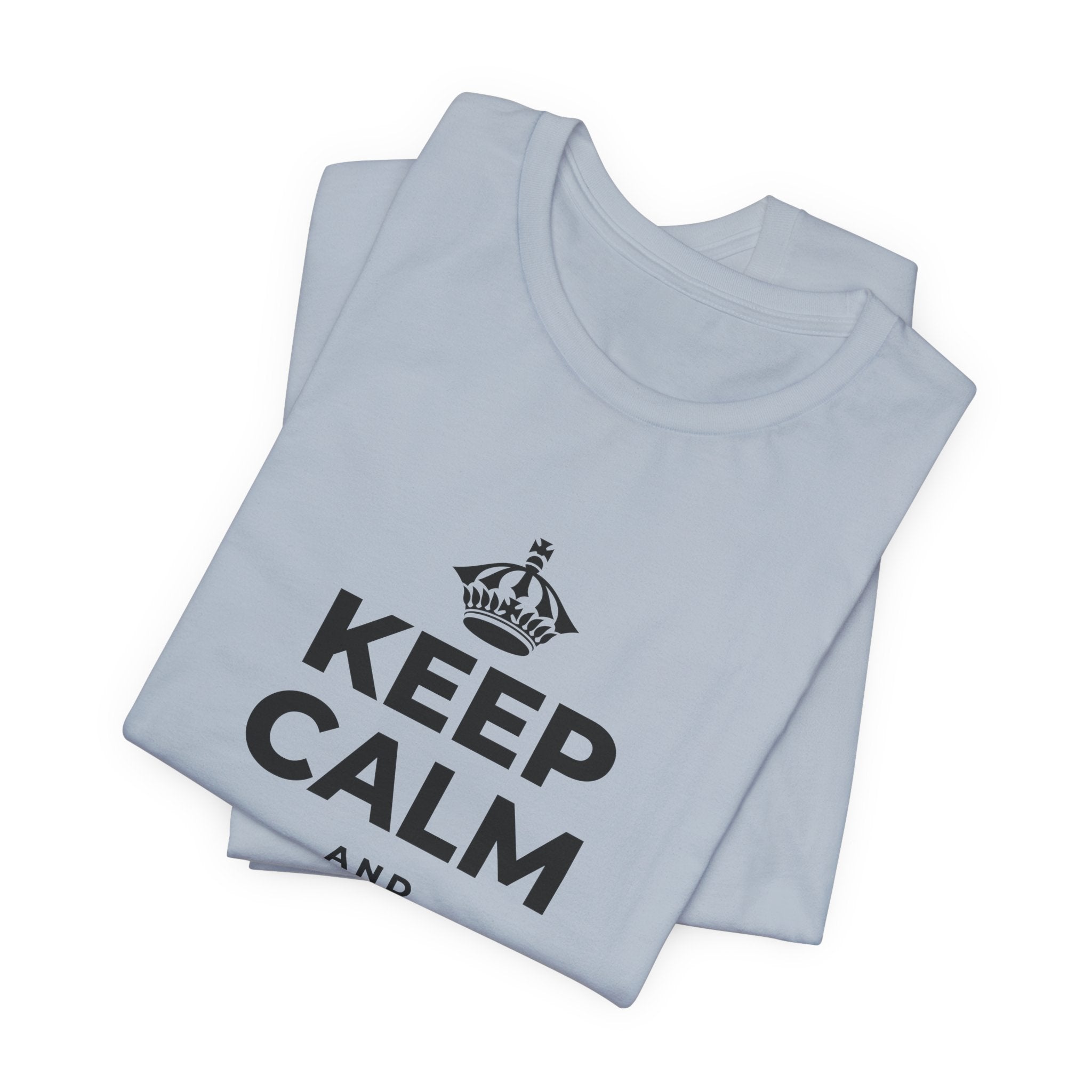 KEEP CALM AND RIDE THE WAVE T-Shirt (White–Asphalt)