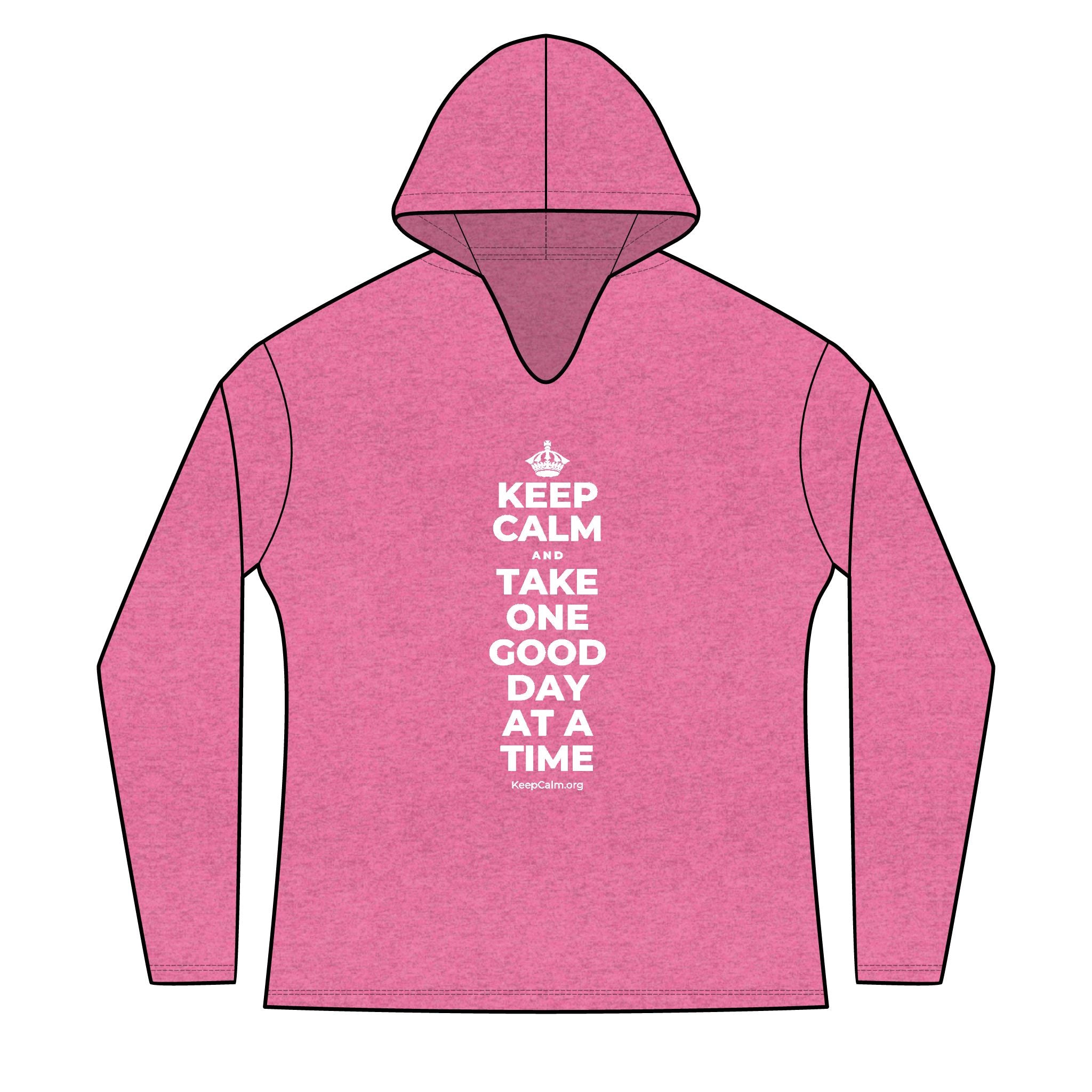 KEEP CALM AND TAKE ONE GOOD DAY AT A TIME Women's Long Sleeve Hoodie