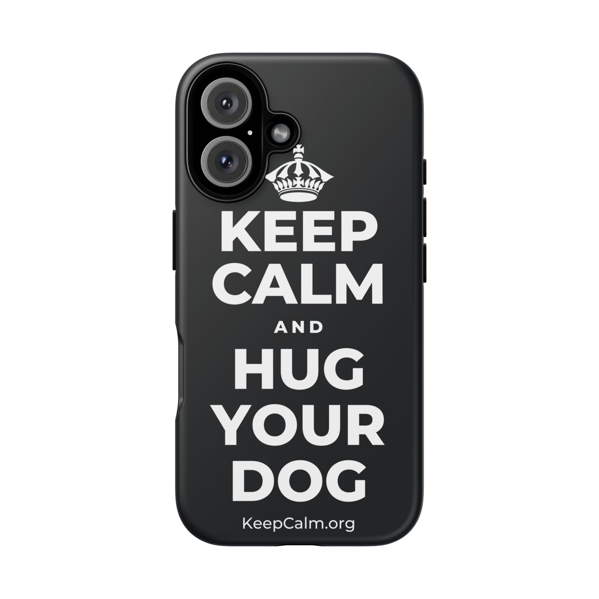 KEEP CALM AND HUG YOUR DOG Phone Case (Dark)