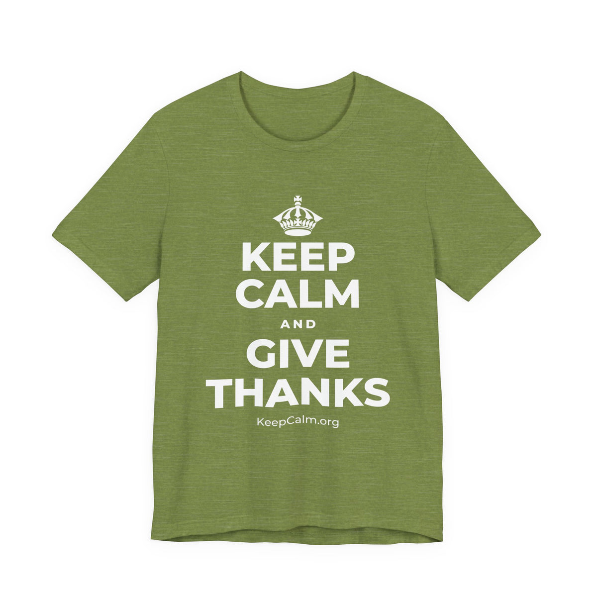 KEEP CALM AND GIVE THANKS T-Shirt (Baby Blue–Silver)