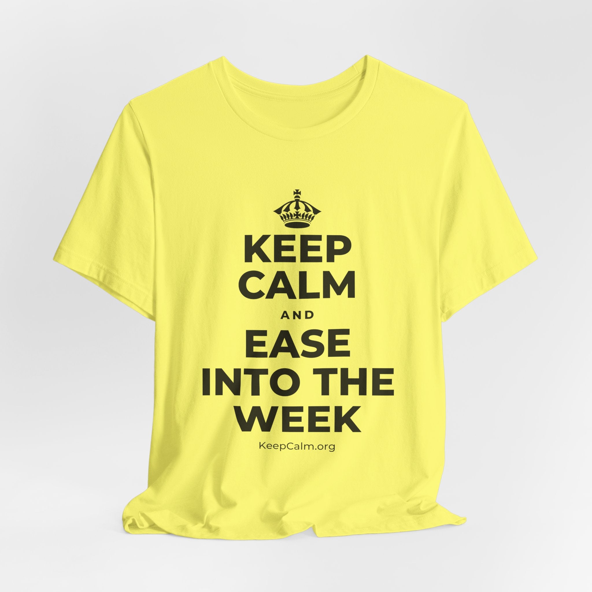KEEP CALM AND EASE INTO THE WEEK T-Shirt (Soft Cream–Heather Mauve)
