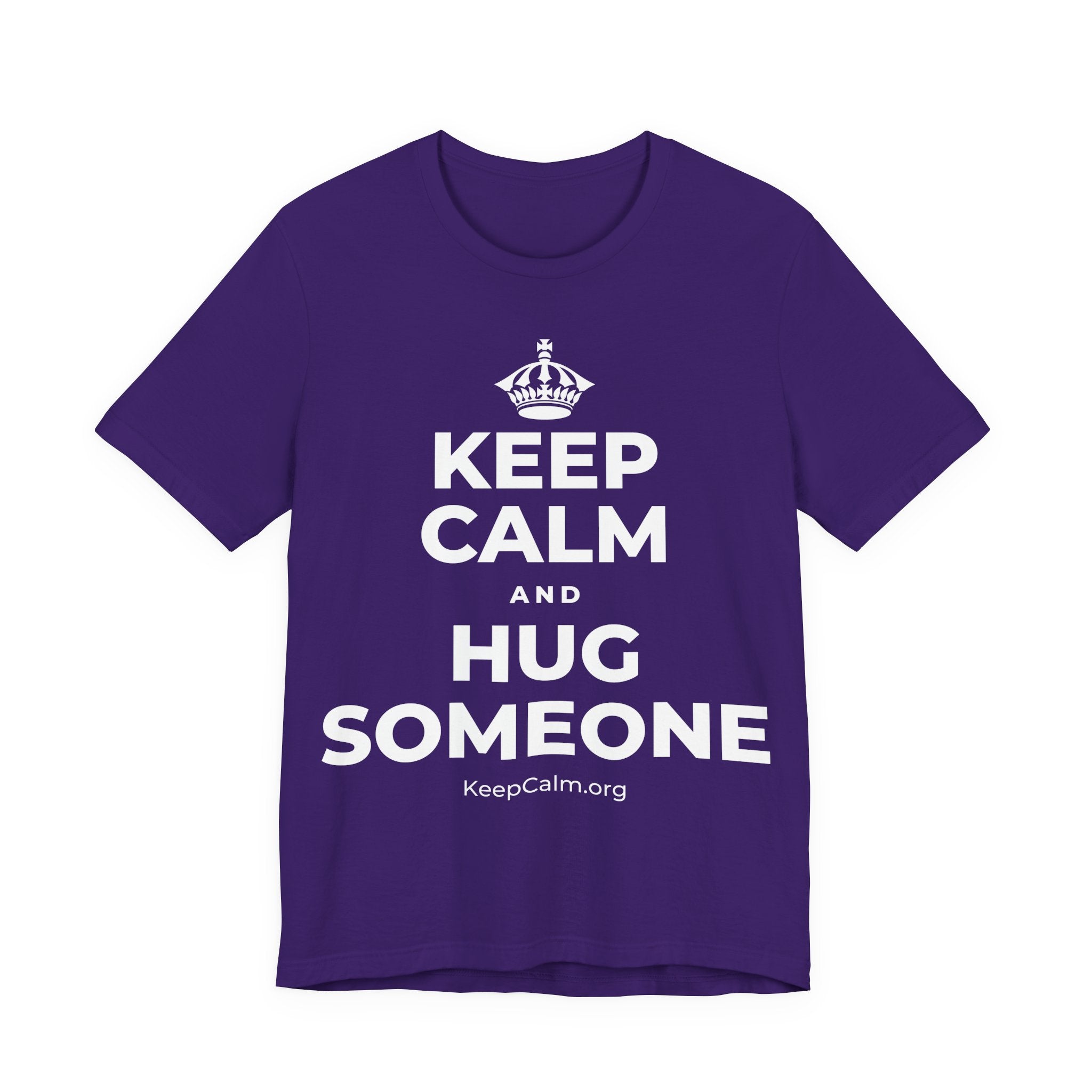 KEEP CALM AND HUG SOMEONE T-Shirt (Soft Cream–Heather Mauve)