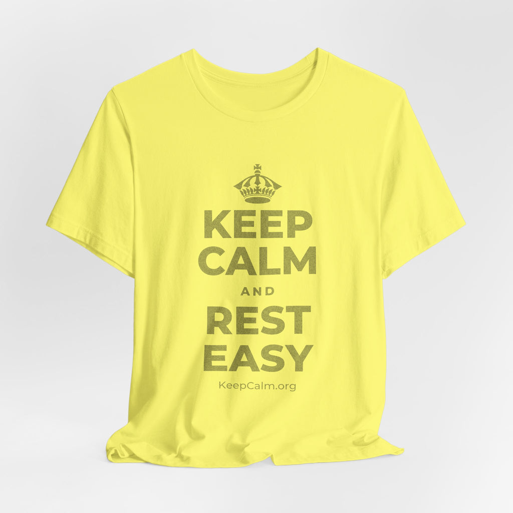KEEP CALM AND REST EASY T-Shirt (Soft Cream–Heather Mauve)