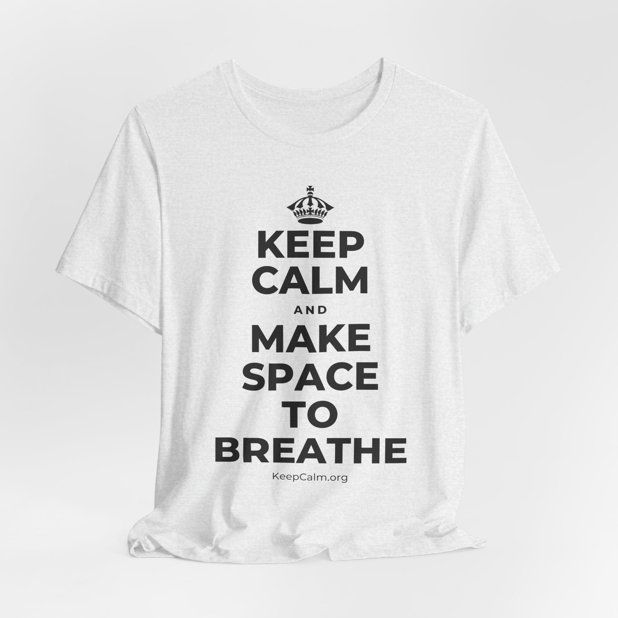 KEEP CALM AND MAKE SPACE TO BREATHE T-Shirt (Soft Cream–Heather Mauve)