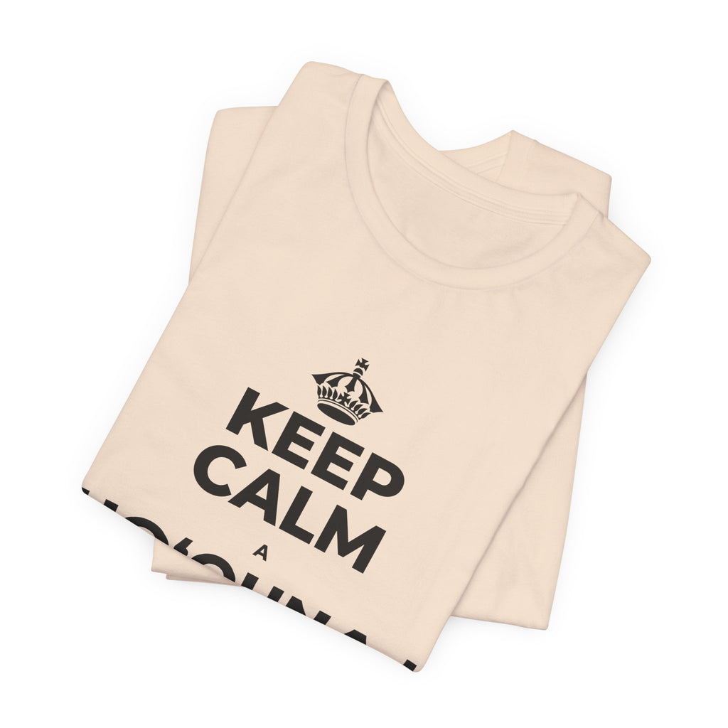 KEEP CALM A HOʻOUNA I KE ALOHA I WAHO T-Shirt (Soft Cream–Heather Mauve)