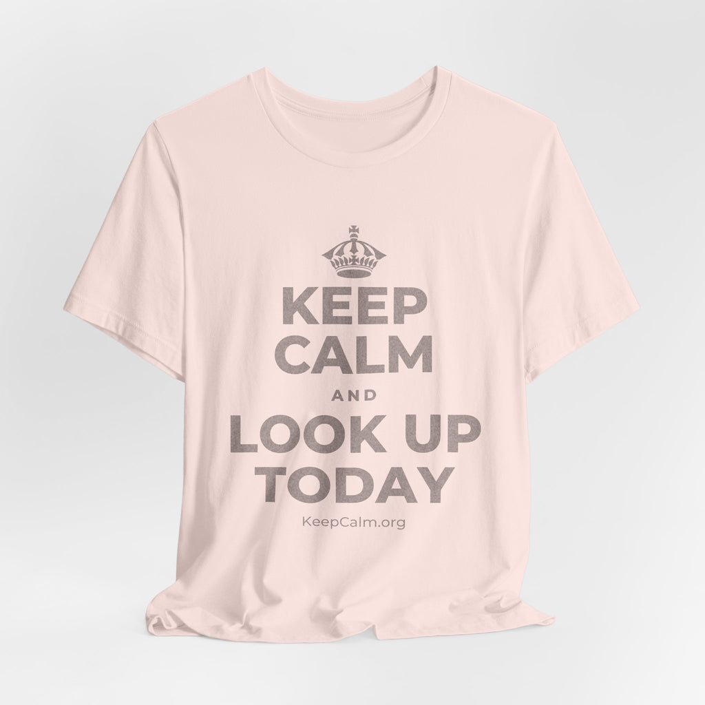 KEEP CALM AND LOOK UP TODAY T-Shirt (Soft Cream–Heather Mauve)
