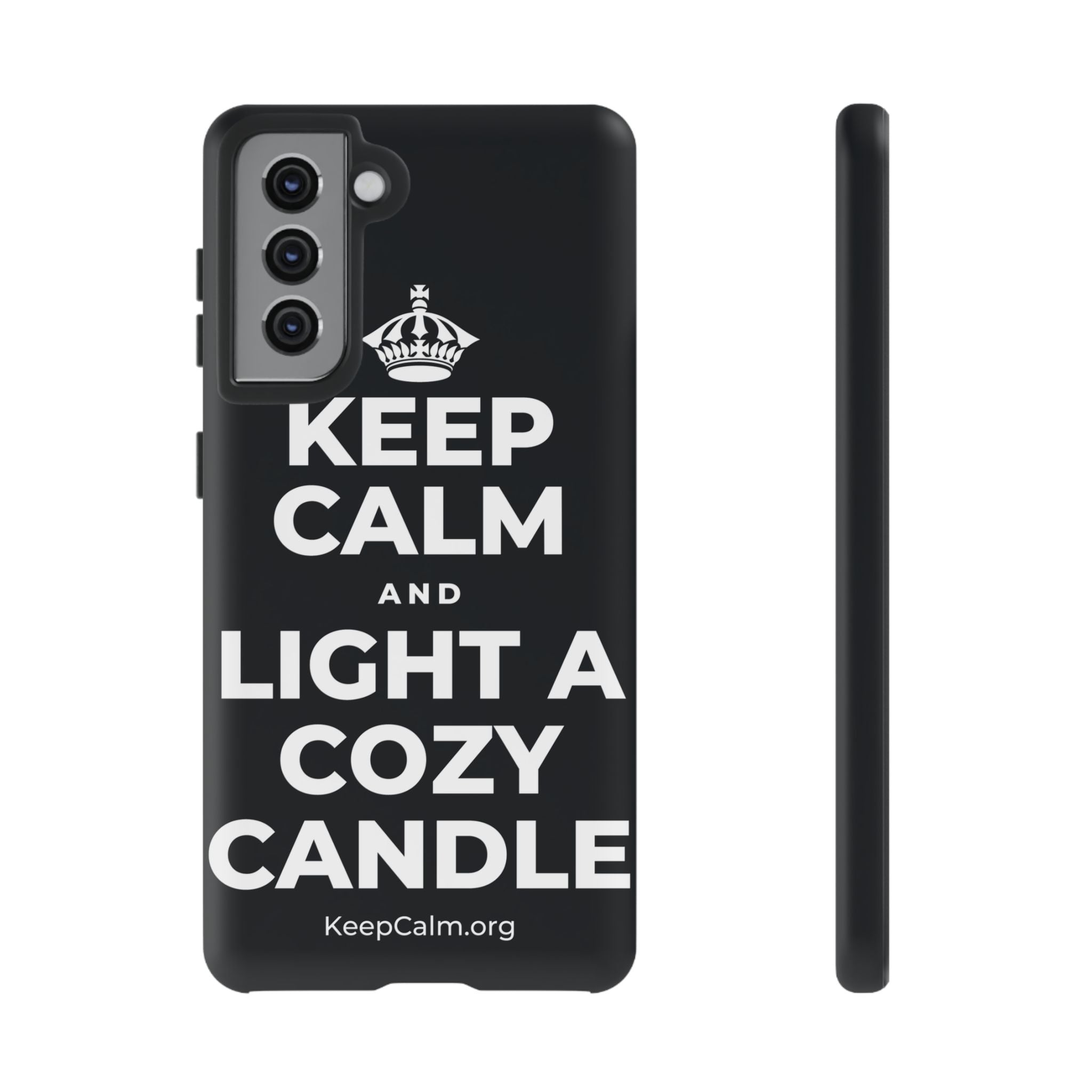 KEEP CALM AND LIGHT A COZY CANDLE Phone Case (Dark)