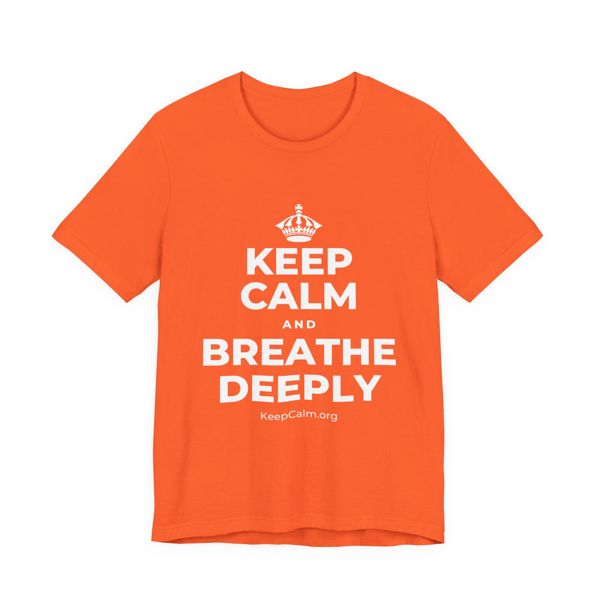 KEEP CALM AND BREATHE DEEPLY T-Shirt (Baby Blue–Silver)