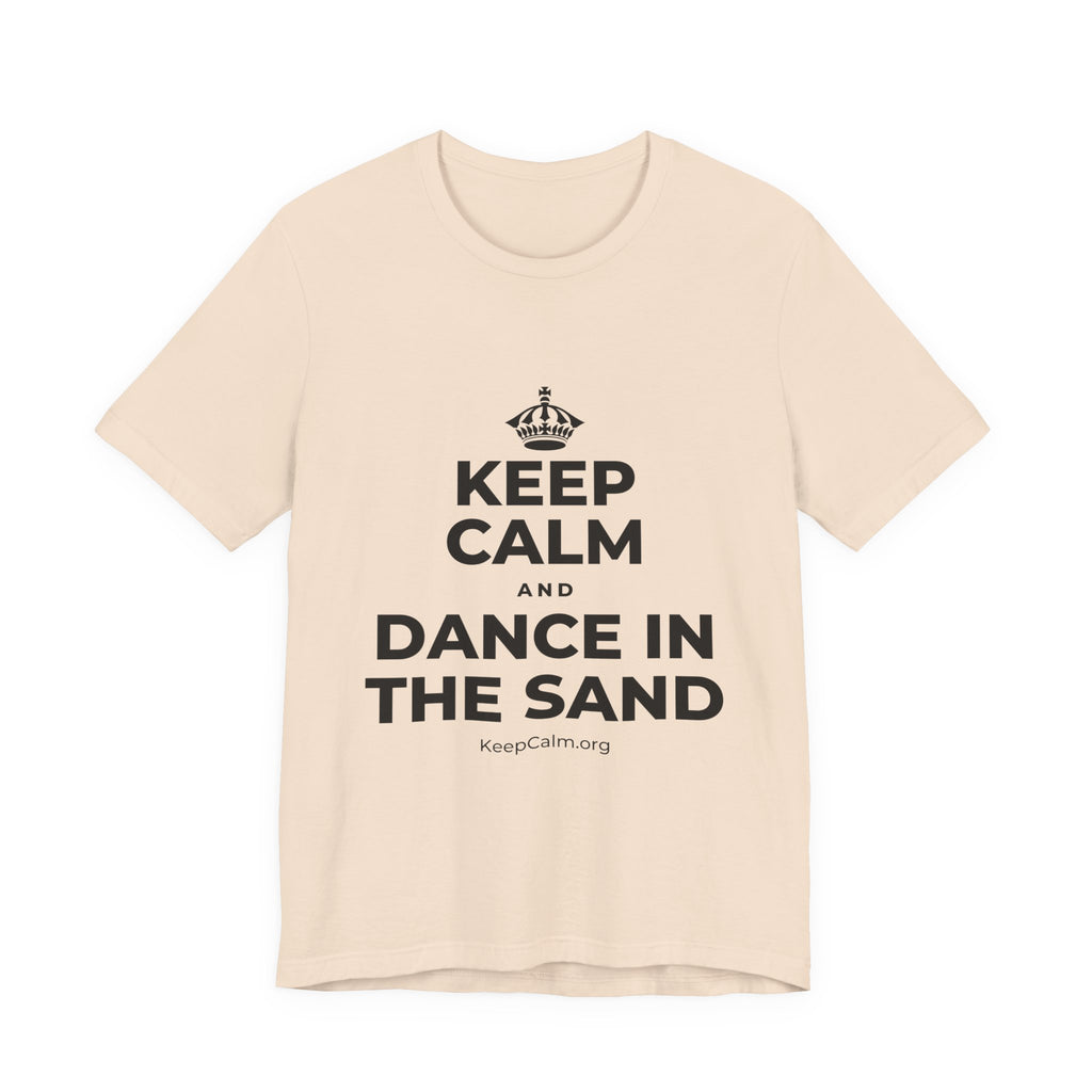 KEEP CALM AND DANCE IN THE SAND T-Shirt (Soft Cream–Heather Mauve)