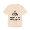KEEP CALM AND DANCE IN THE SAND T-Shirt (Soft Cream–Heather Mauve)