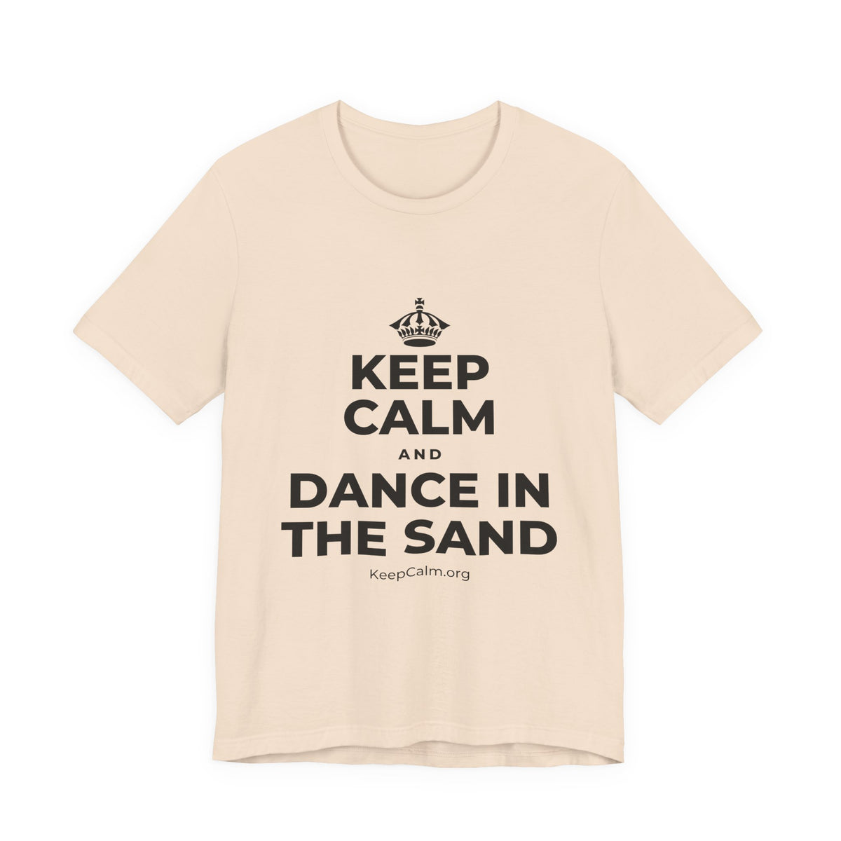KEEP CALM AND DANCE IN THE SAND T-Shirt (Soft Cream–Heather Mauve)