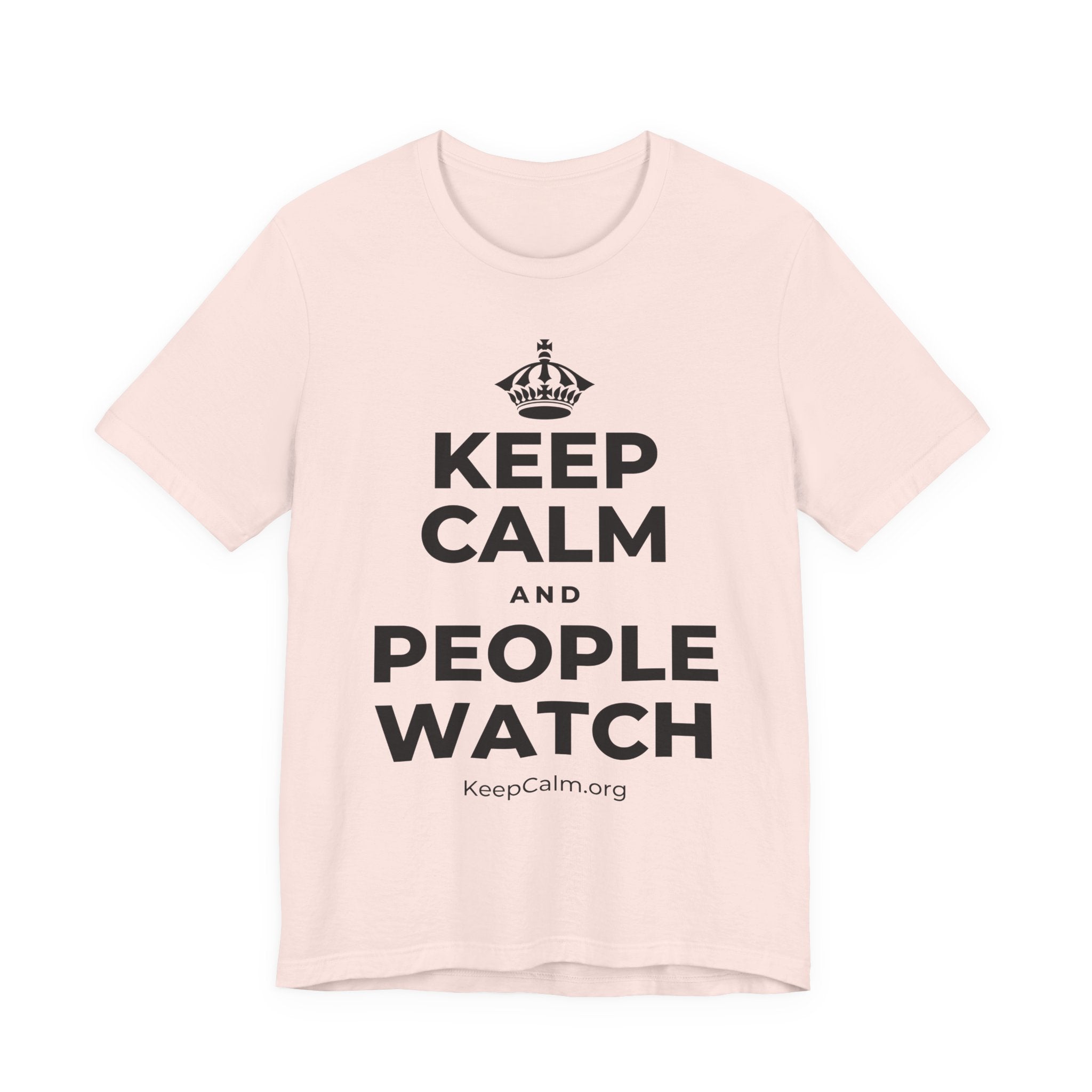 KEEP CALM AND PEOPLE WATCH T-Shirt (Soft Cream–Heather Mauve)