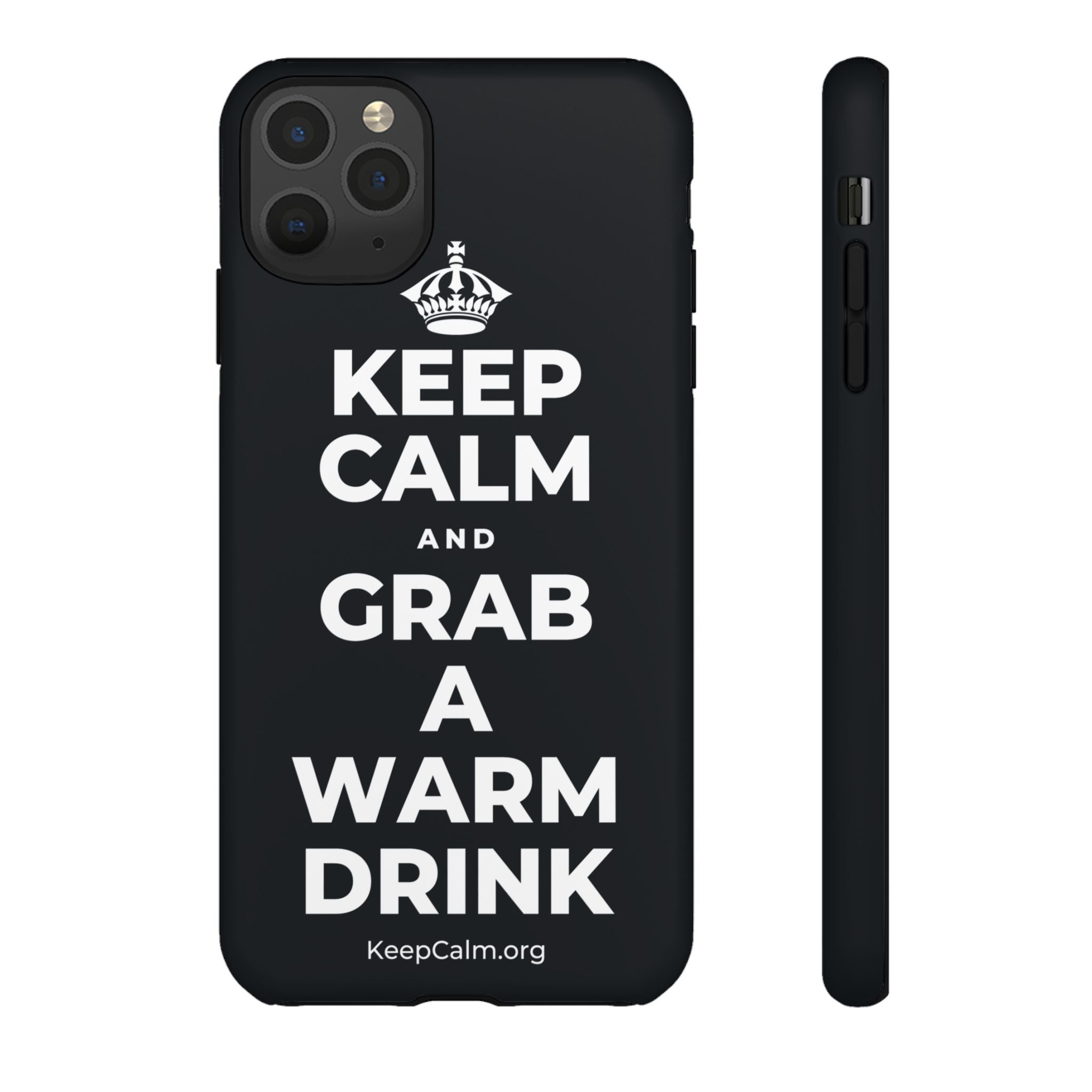 KEEP CALM AND GRAB A WARM DRINK Phone Case (Dark)