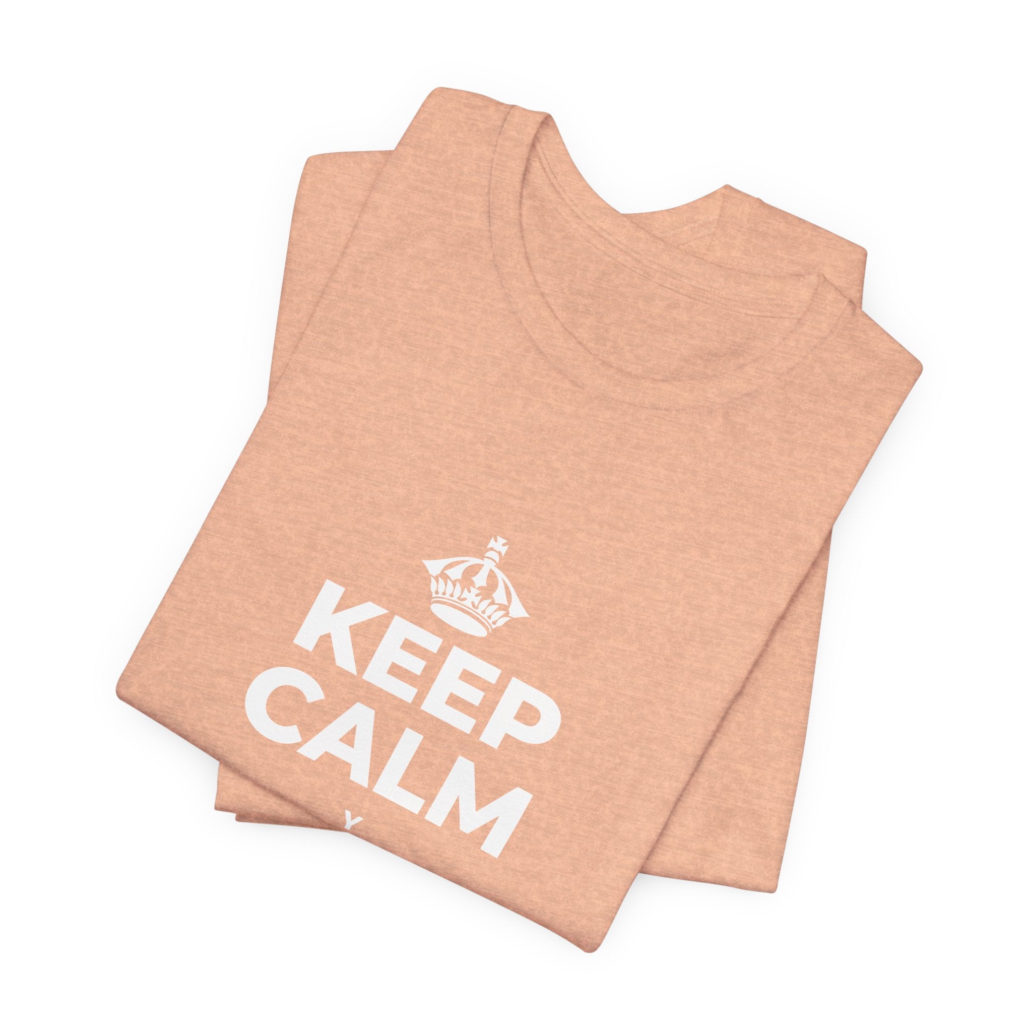 KEEP CALM Y PRENDE UNA VELA T-Shirt (Soft Cream–Heather Mauve)