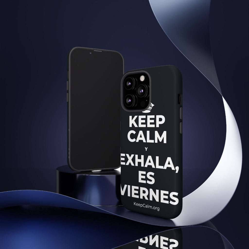 KEEP CALM Y EXHALA, ES VIERNES Phone Case (Dark)