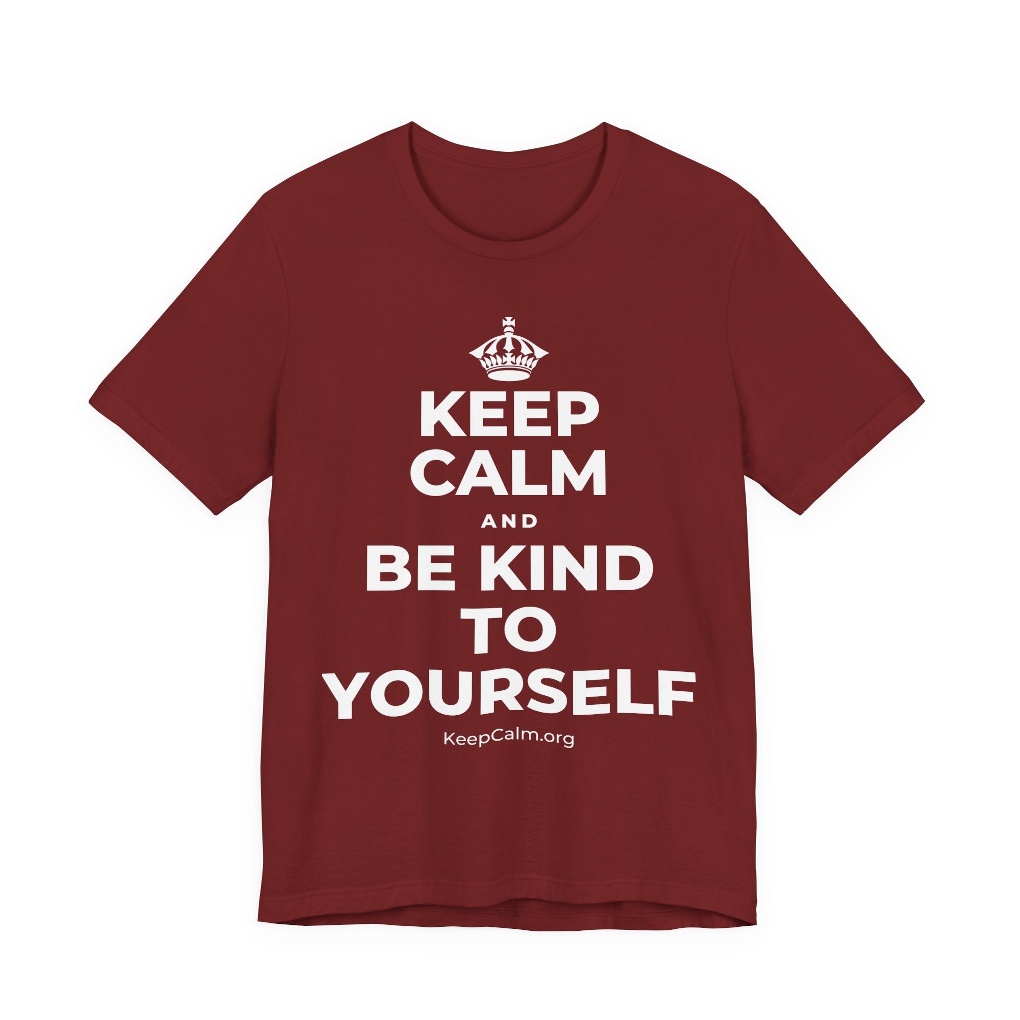 KEEP CALM AND BE KIND TO YOURSELF T-Shirt (Baby Blue–Silver)