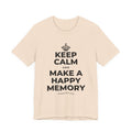 KEEP CALM AND MAKE A HAPPY MEMORY T-Shirt (Soft Cream–Heather Mauve)