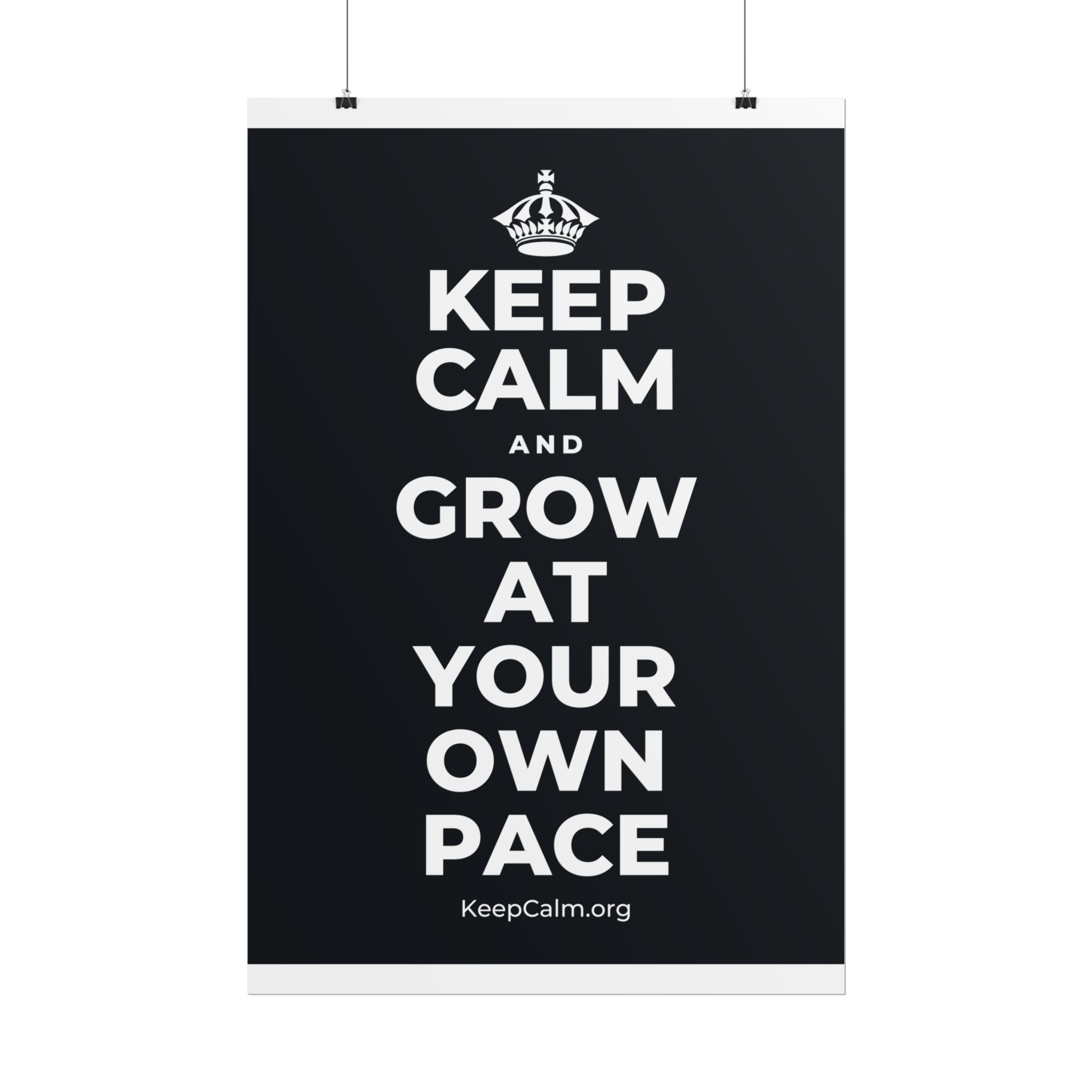 KEEP CALM AND GROW AT YOUR OWN PACE Poster (Dark)